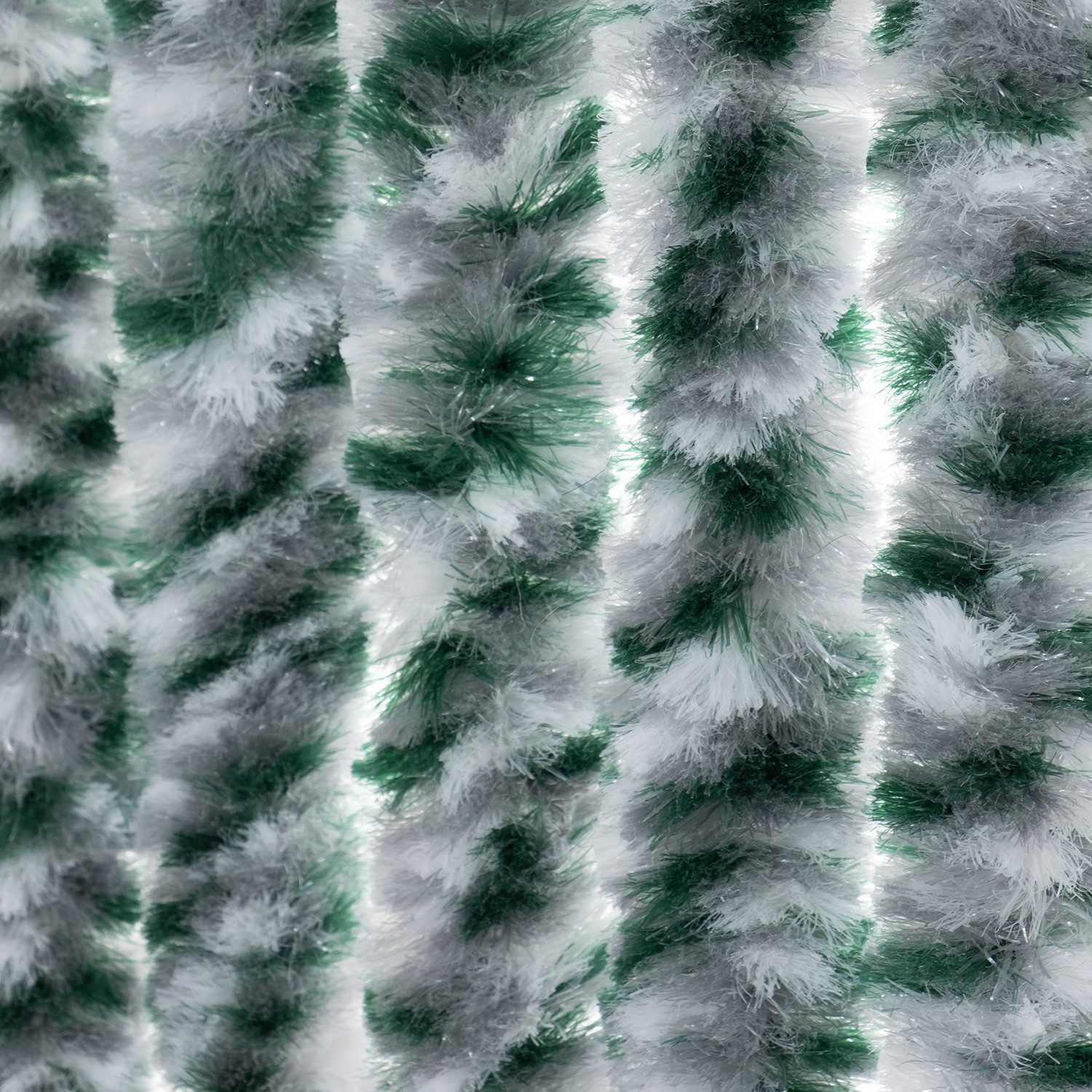 Türvorhang Flauschvorhang 100 x 200 cm weiss/silber/grün meliert