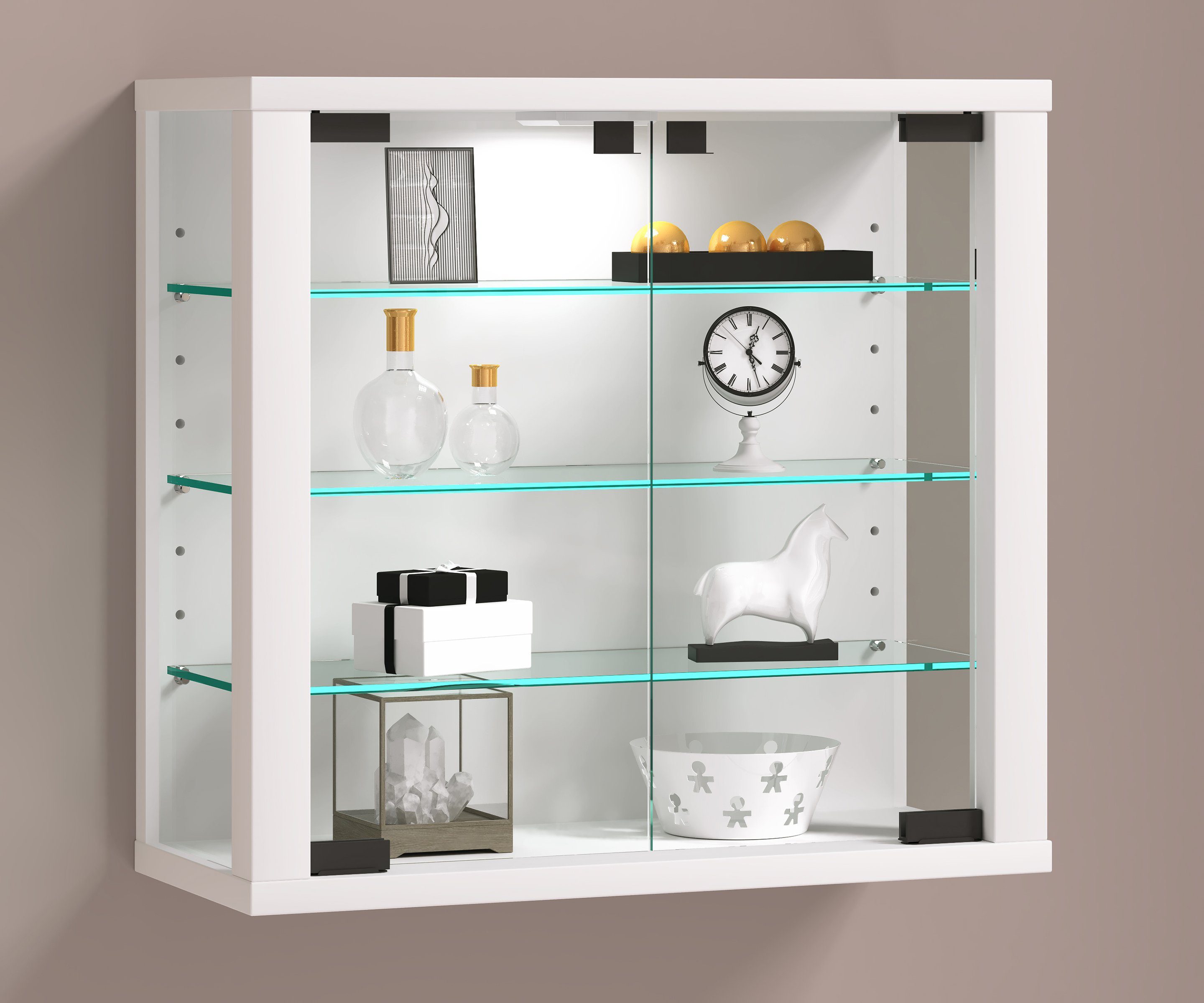 VCM Hängevitrine Vitrosa B. 43 x T. 18 x H. 40 cm Präsentation und Aufbewahrung von Sammlerstücken, Wohnzimmer oder Büro – Bild 3 von 4