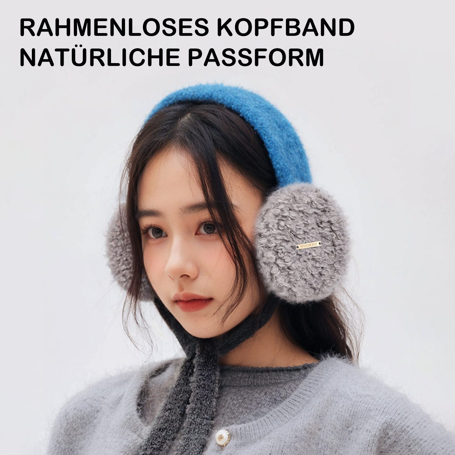 Refttenw Ohrenwärmer Damen Weiche Ohrenschützer ohne Bügel- Warme Kälteschutz& Anschmiegsam Leicht & faltbar
