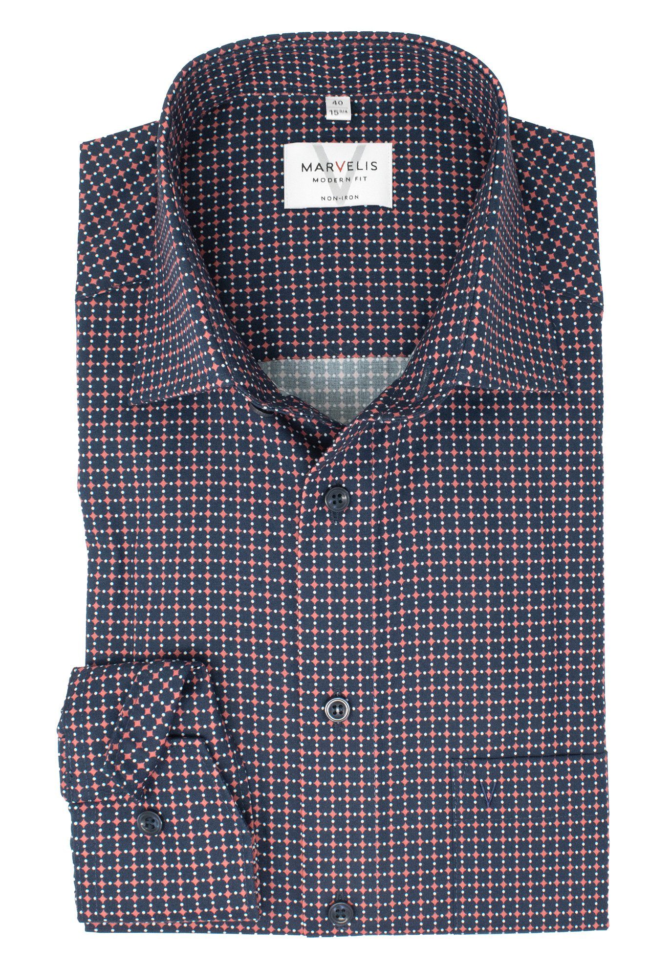 MARVELIS Businesshemd MODERN FIT - Businesshemd normale, leicht taillierte günstig online kaufen