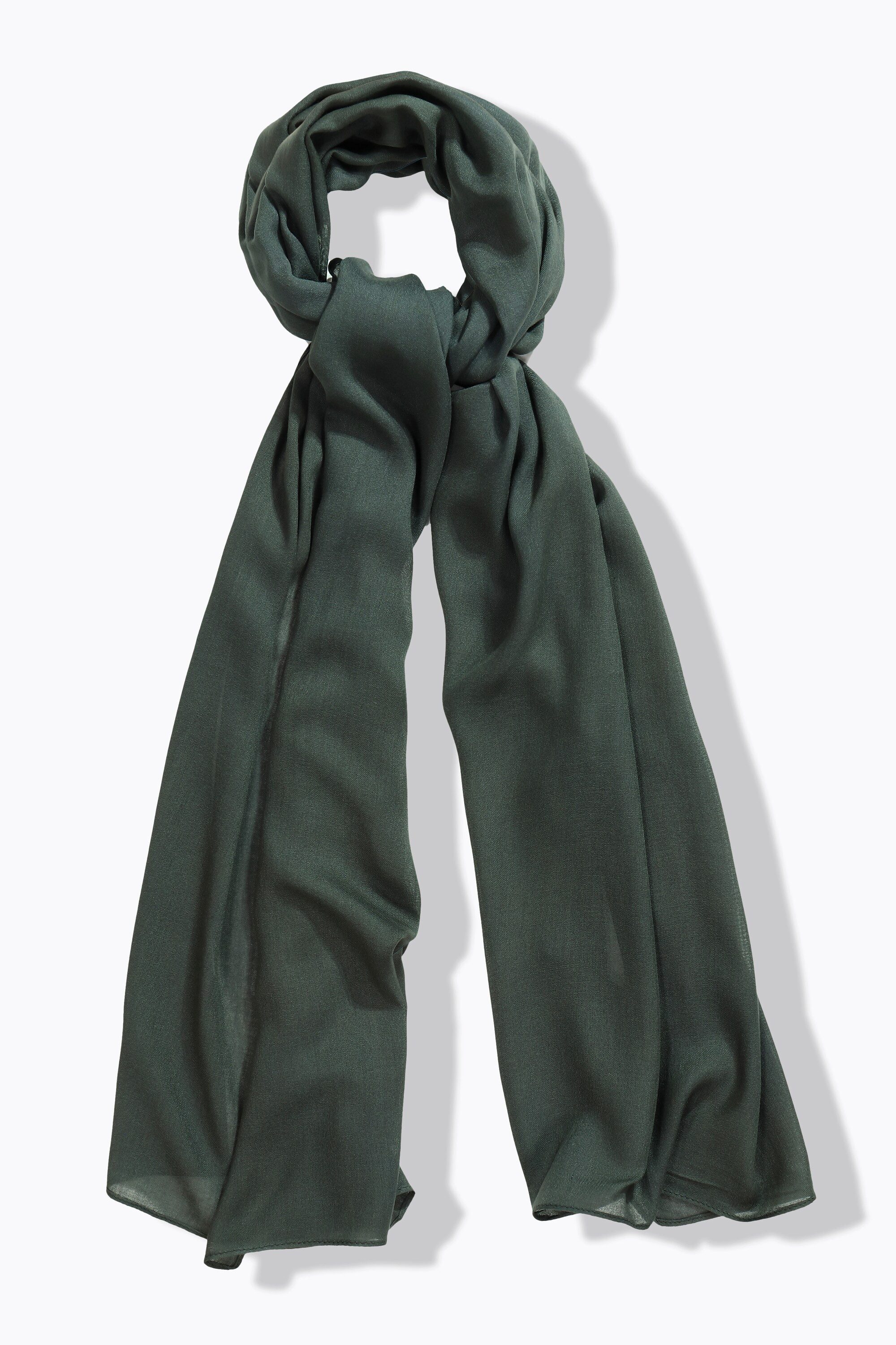 Ulla Popken Halstuch Schal einfarbig feine Fransenkante günstig online kaufen