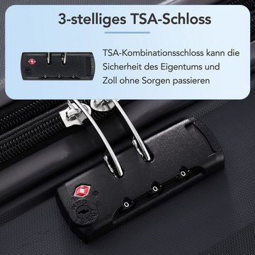 OKWISH Kofferset Hartschalen-Trolley, 4 Rollen, Hartschalentrolley Reisekoffer mit TSA-Schlössern