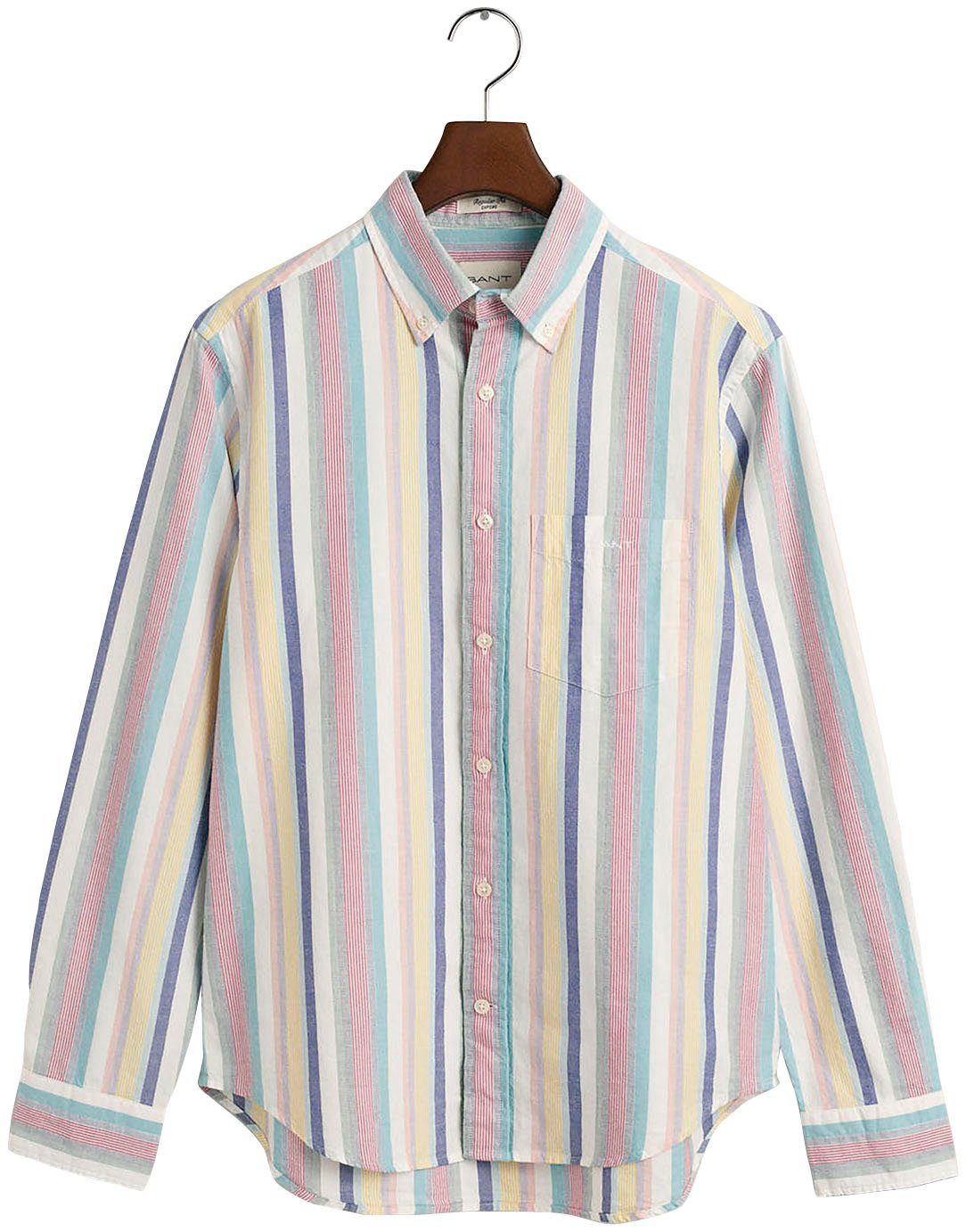 OXFORD SHIRT STRIPE MULTI Gant REG Pastellfarben in Streifenhemd angenehmen UT