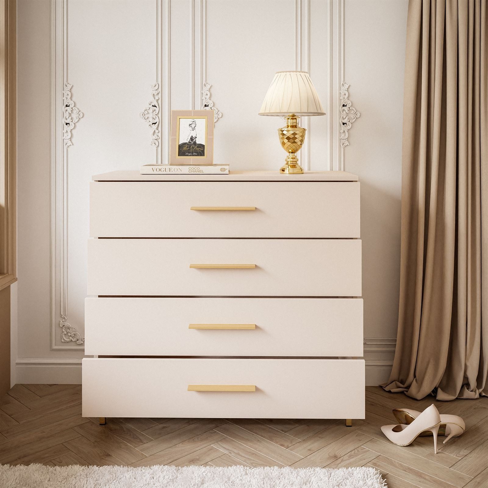 Lookway Kommode LINA KASCHMIR 4S mit LED Beleuchtung