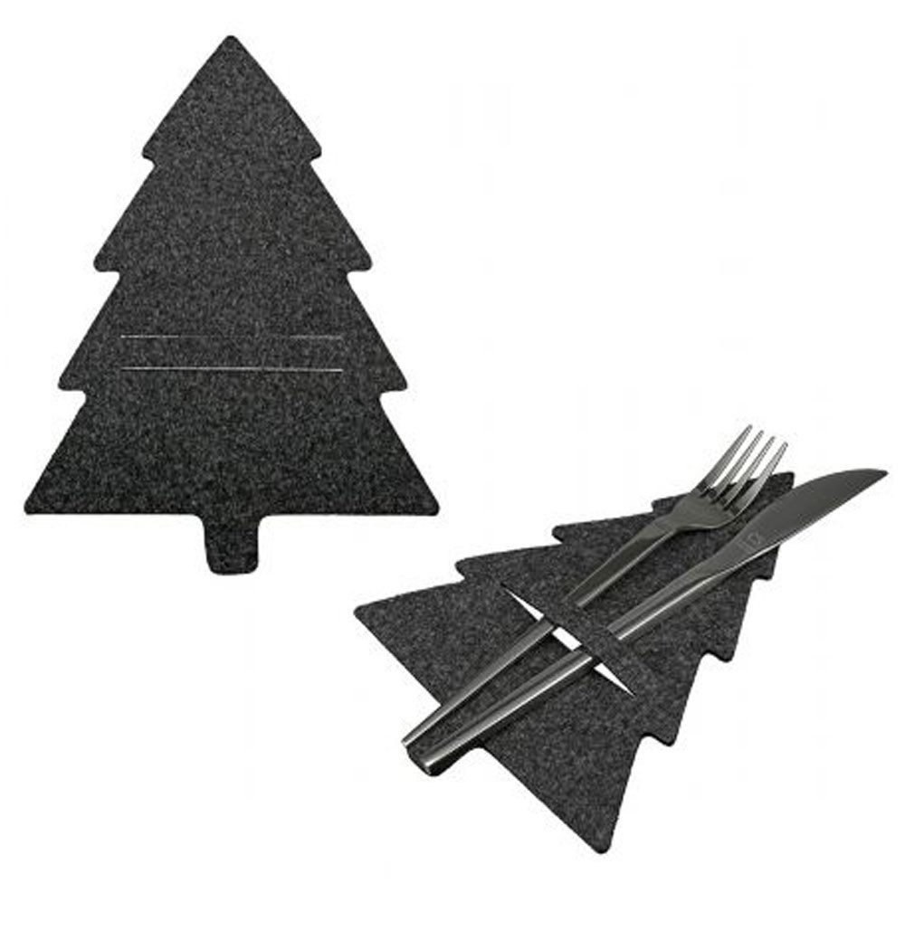 GILDE Besteckhalter Gilde Weihnachtliche Bestecktaschen dunkelgrau Tannenba günstig online kaufen