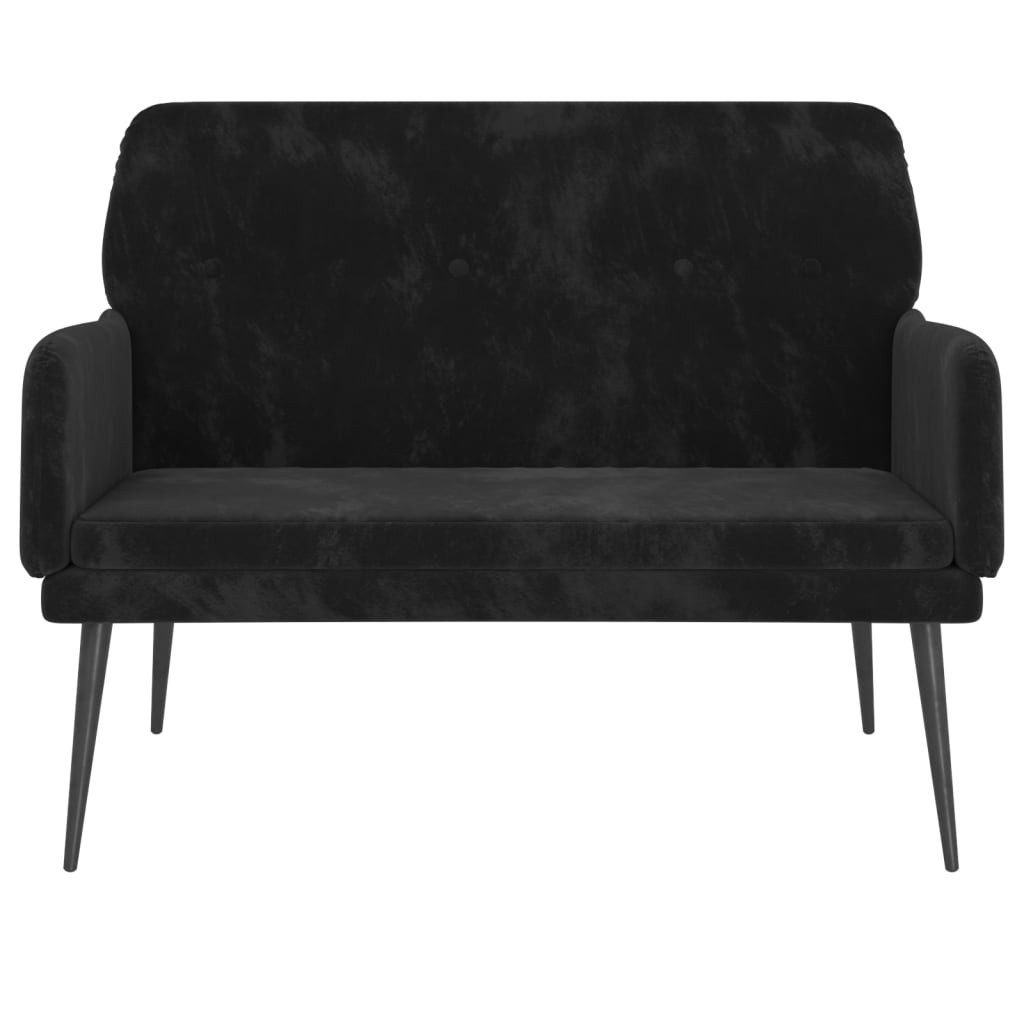 furnicato Sitzbank Schwarz 108 x 79 x 79 cm aus Samt und Metall (1-St)