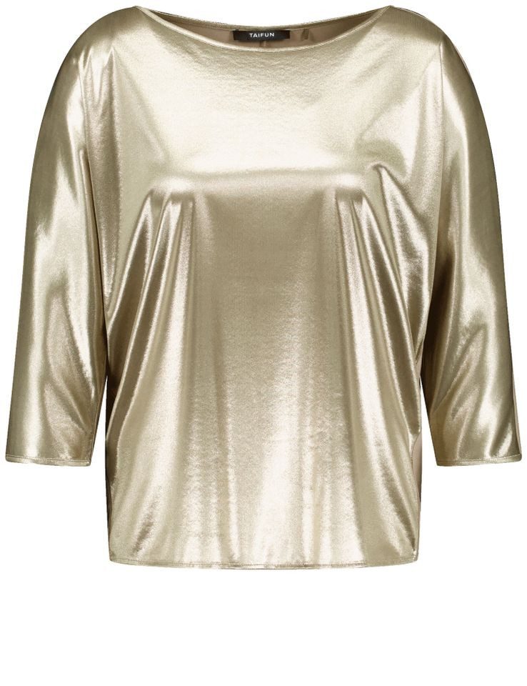 Blusenshirt - Shirt - Blusenshrit - 3/4 Arm Shirt mit Metallic-Optik