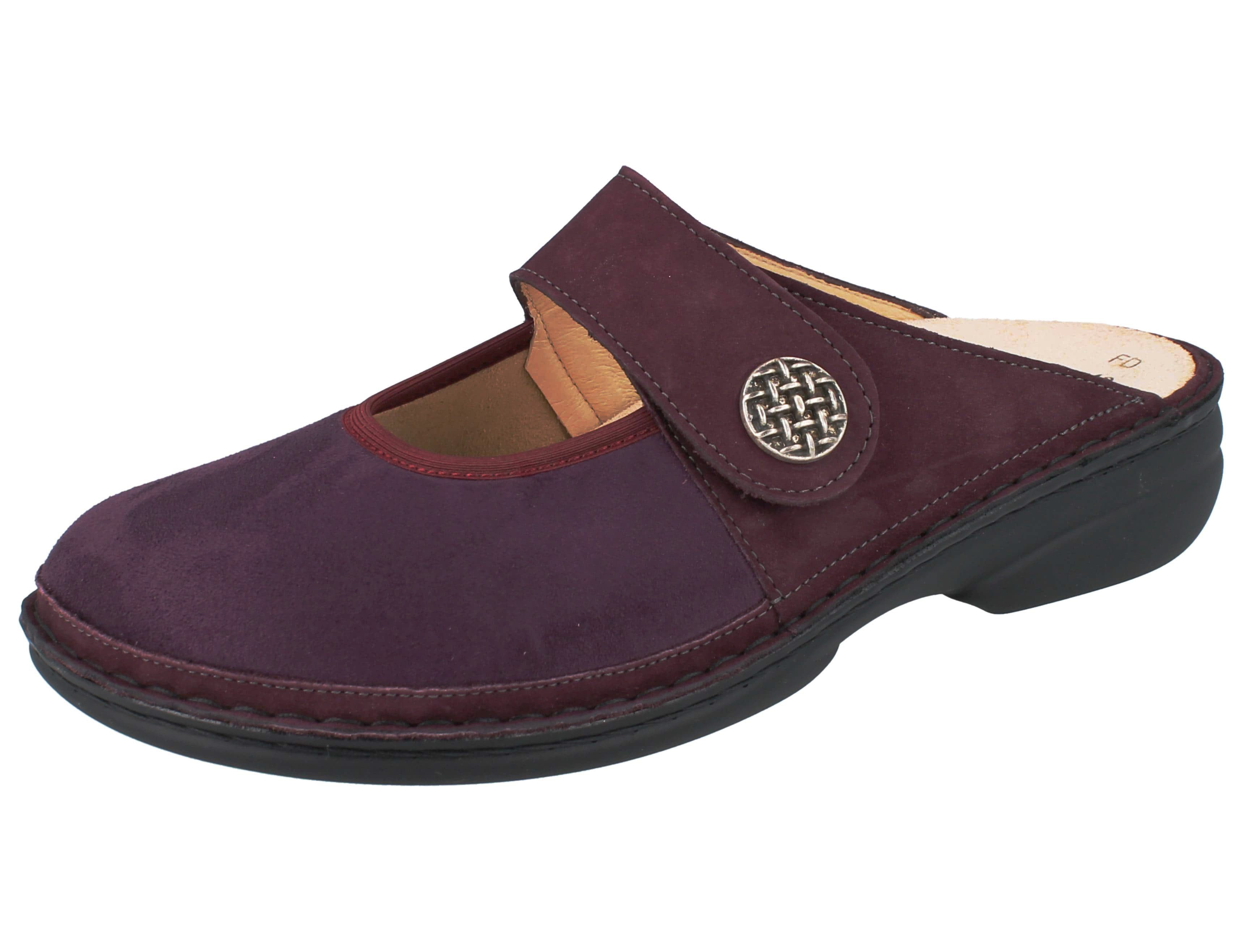 Finn Comfort FINN COMFORT Asinara Damen Clog lila Nubukleder Stretch - Größe: 40 Clog Wechselfußbett