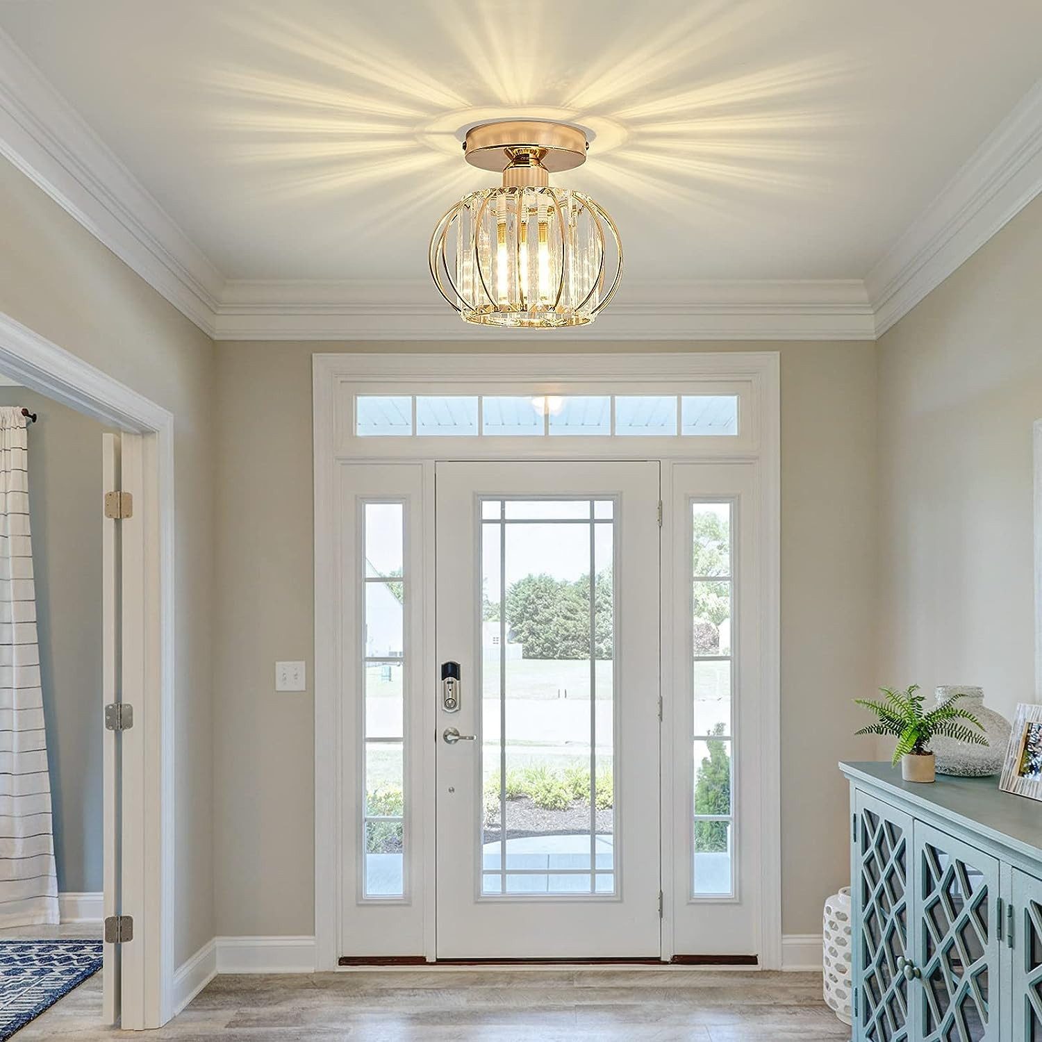 Riserva Dekolicht Kristall Dekolampe,Eisen Deckenlampe,Schwarz/Gold Diagona günstig online kaufen