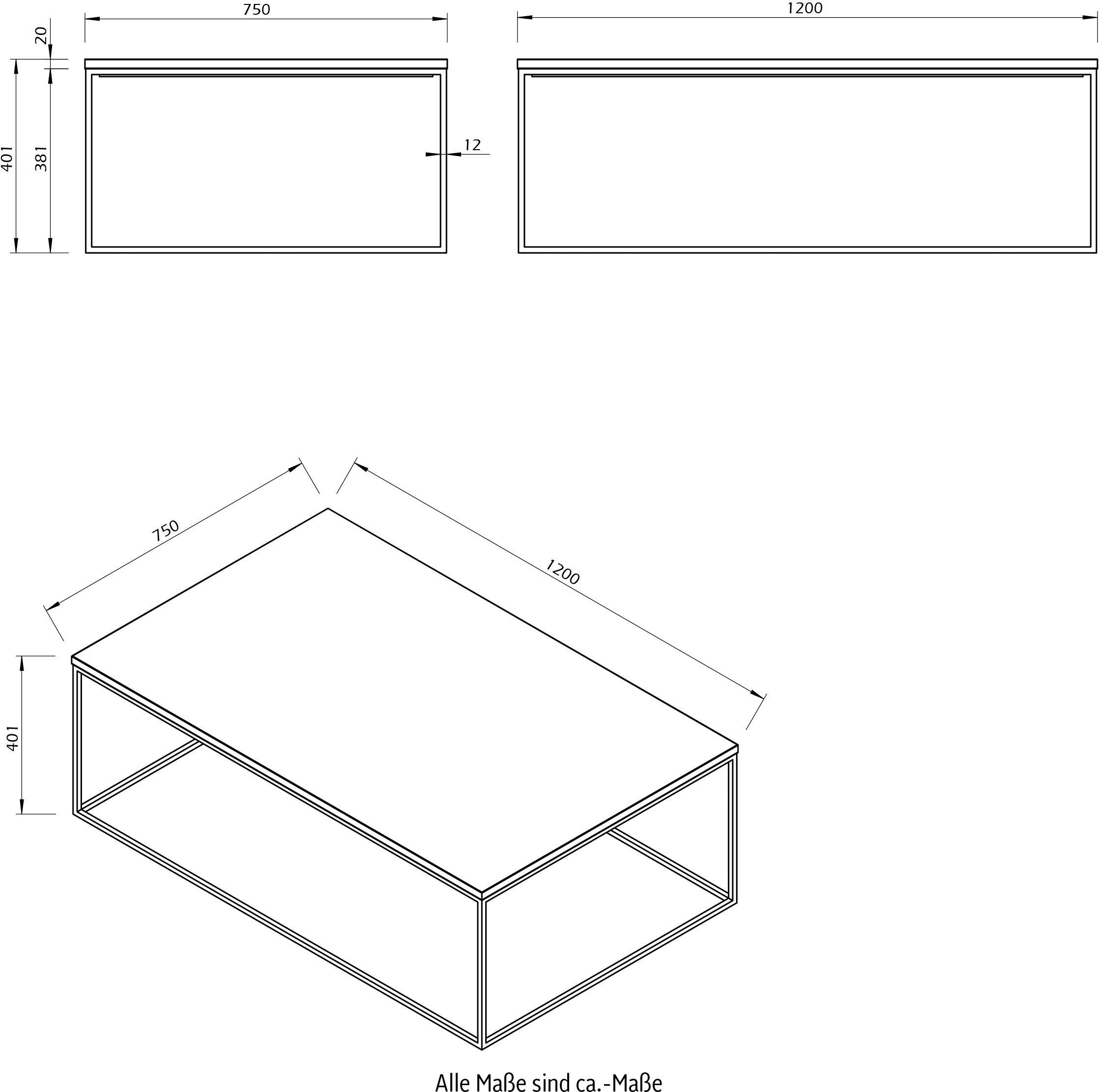 TemaHome Couchtisch Gleam, aus Chrom wahlweise Marmor, Gestell mit oder Metall schwarzem aus