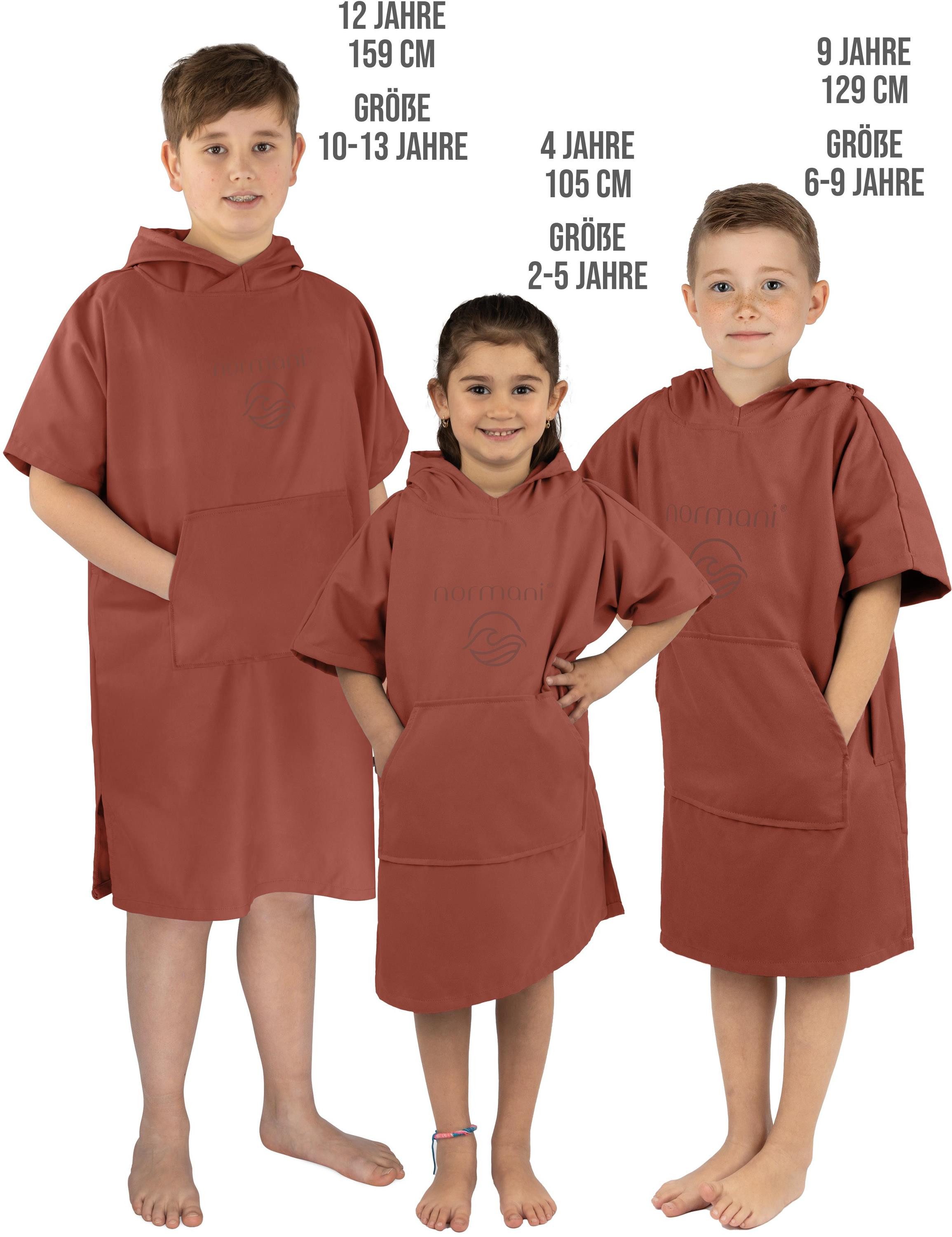 normani Babybademantel Kinder Mikrofaser Badeponcho Luquillo, Kapuze, Schlupf, Bade Handtuch mit Kapuze für 6-9 Jährige