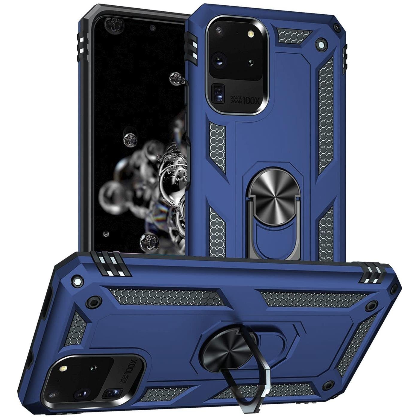 CoolGadget Handyhülle Armor Shield Case für Samsung Galaxy S20 Ultra 6,9 Zoll, Outdoor Cover Magnet Ringhalterung Handy Hülle für Samsung S20 Ultra