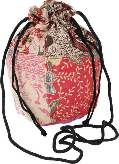 Guru-Shop Schultertasche Patchworkbeutel, Batik Patchwork Säckchen Ethno..