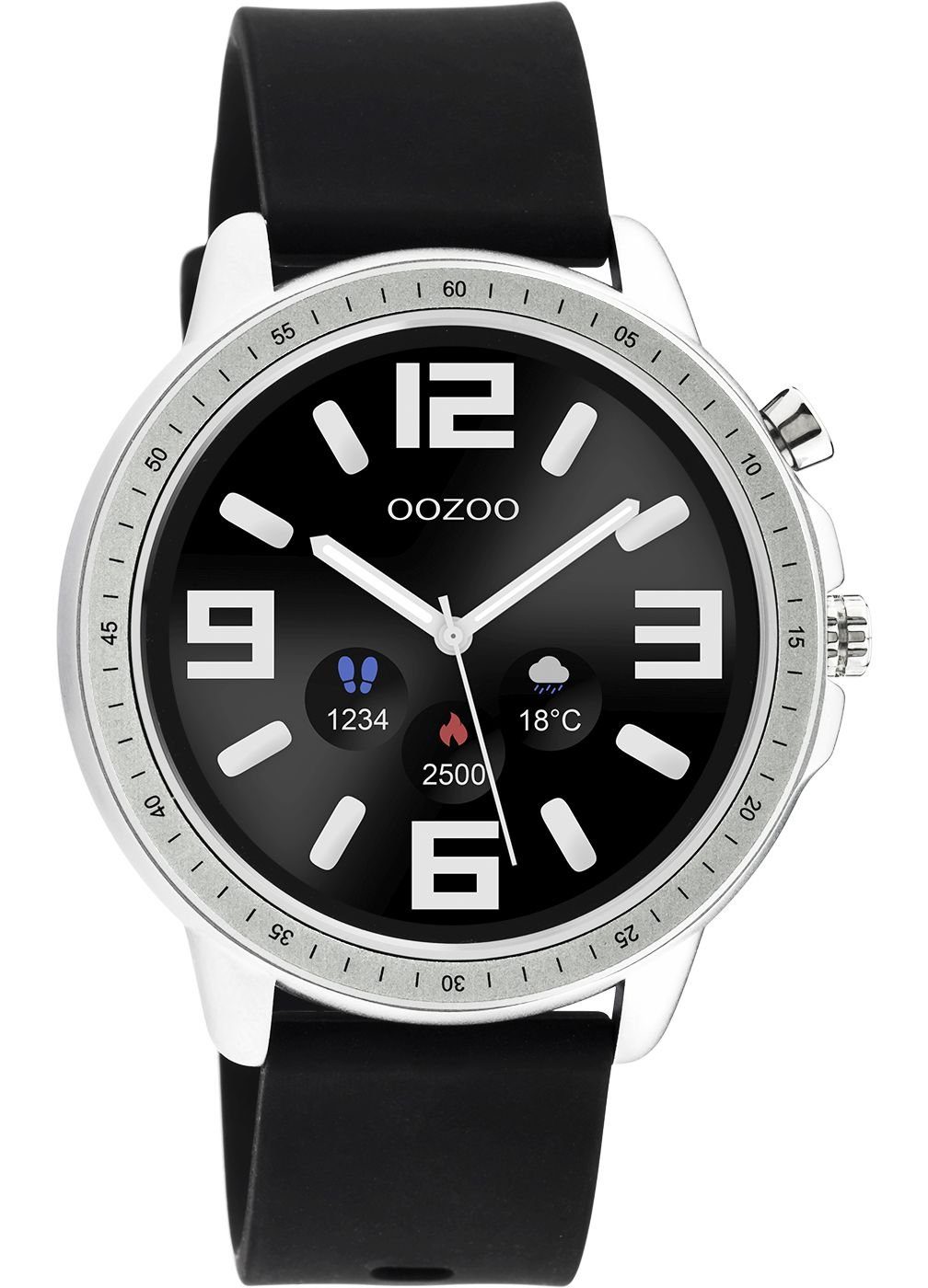 OOZOO Q00300 Armbanduhr Silikonband Smartwatch mm Schwarz 45