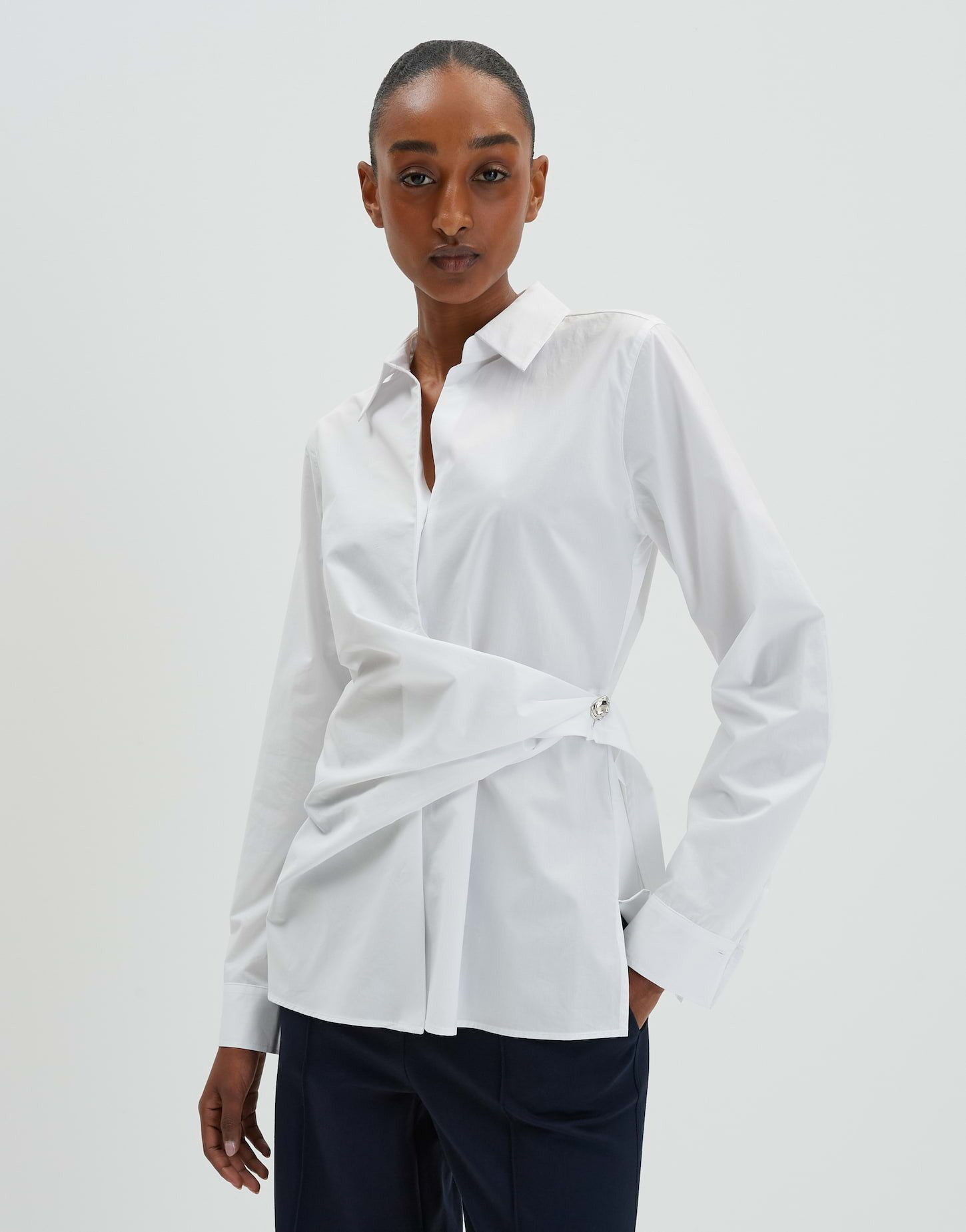 Wickelbluse Hemdbluse ZELLIMA Slim mit Wickel Effekt