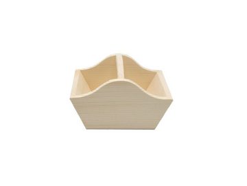 MyBer® Dekokorb Holzkörbchen Holzkiste Holzbox braun Holz Korb Körbchen unbehandelt (1 St)