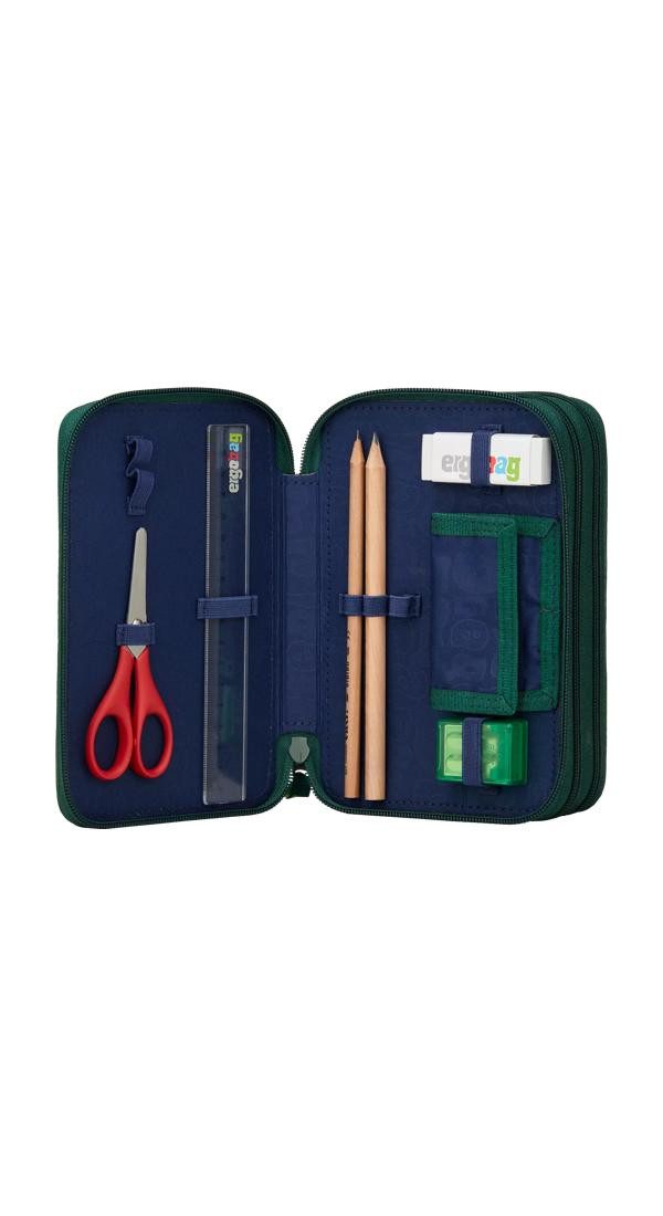 ergobag Federmäppchen Maxi Mäppchen, (41-tlg), mit Stiften befüllt