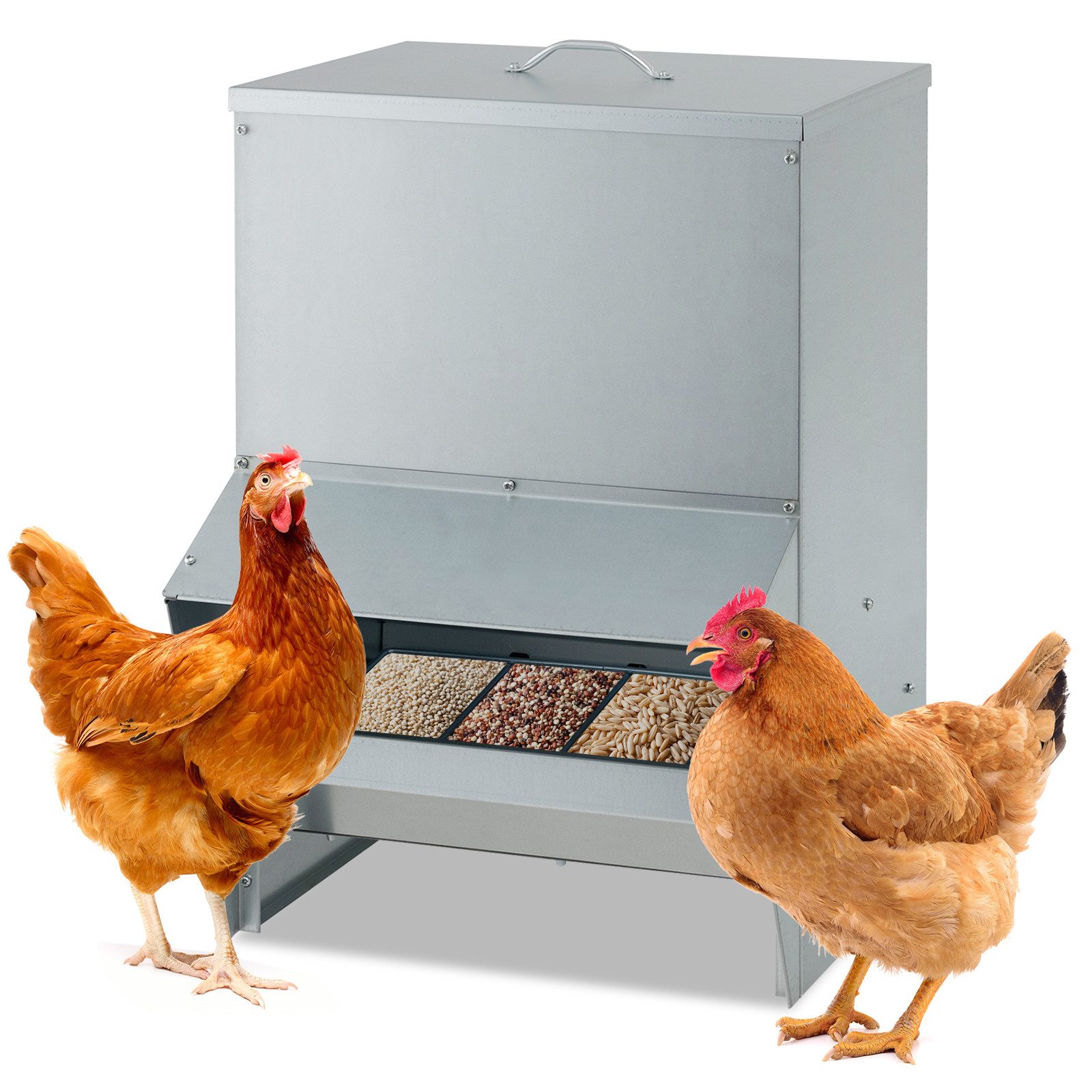 KOMFOTTEU Futterstation, automatischer Futterspender mit 22 kg Kapazität