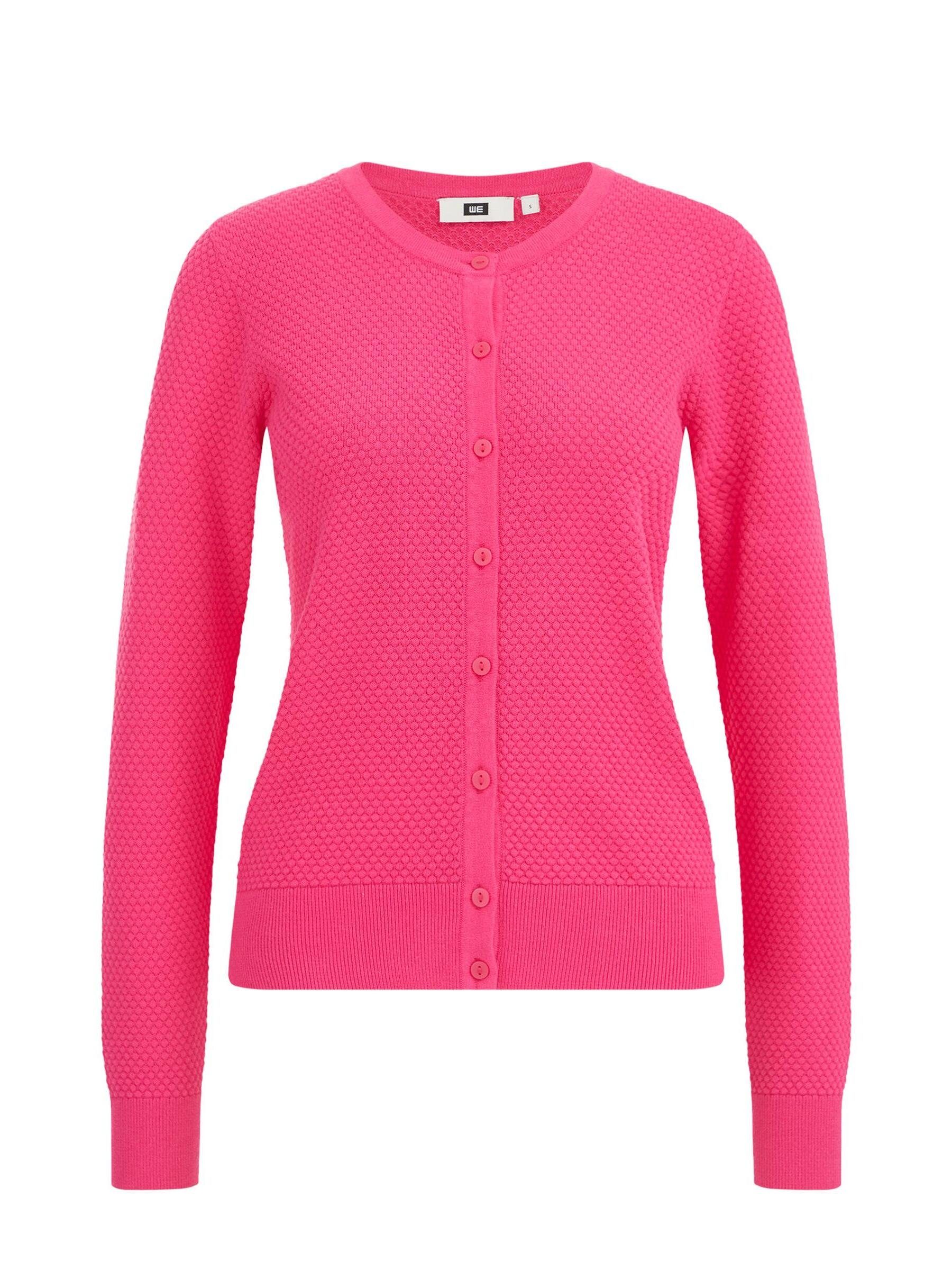 Cardigan rosa (1-tlg) Fashion WE Leuchtend