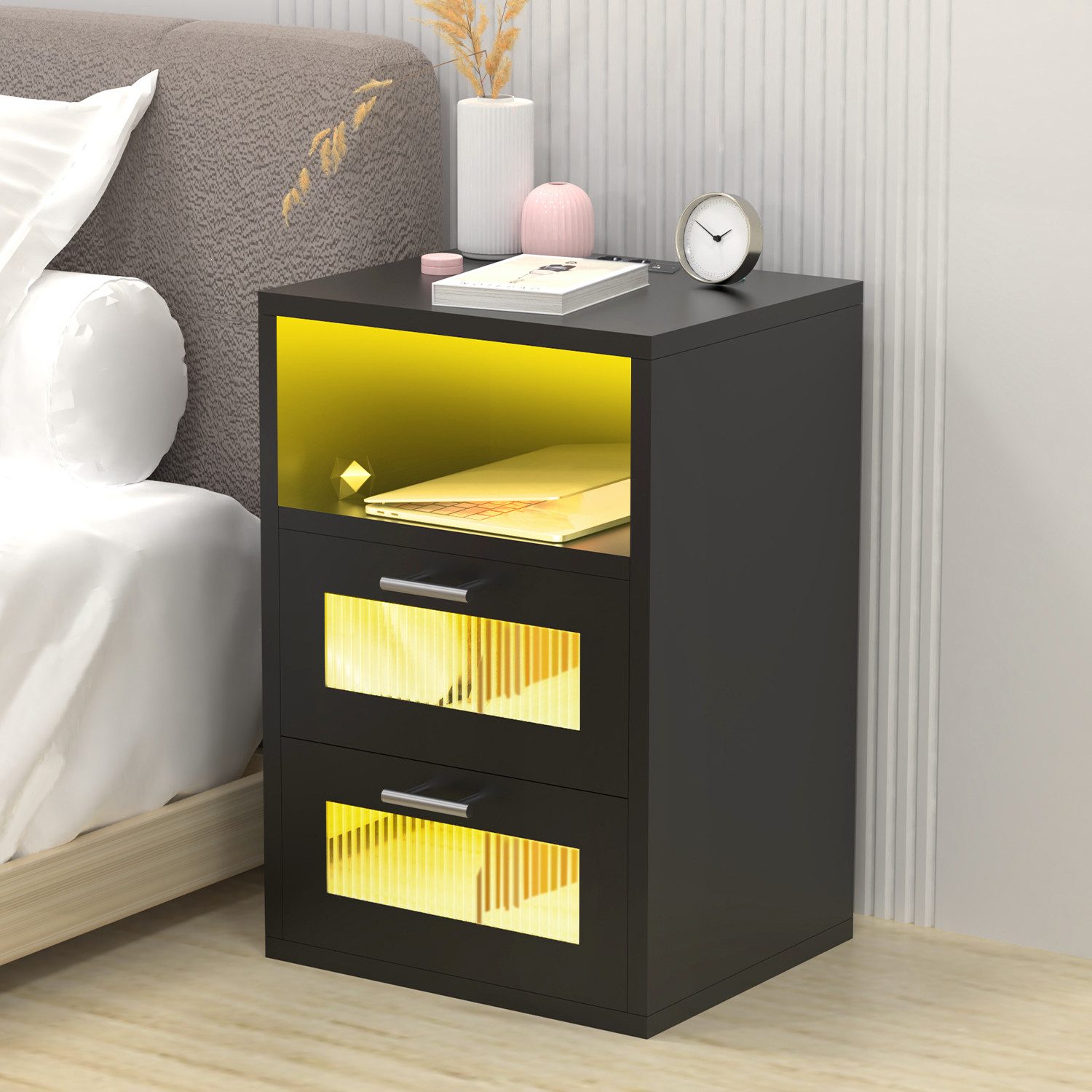 oyajia Nachttisch mit 2/3 Schubladen, Beistelltisch günstig online kaufen