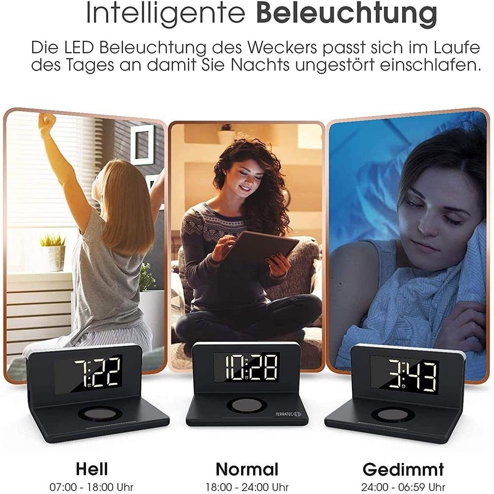 Terratec ChargeAIR clock! Ladestation kabelloser Ladestation, induktives Ladepad) (Wecker mit