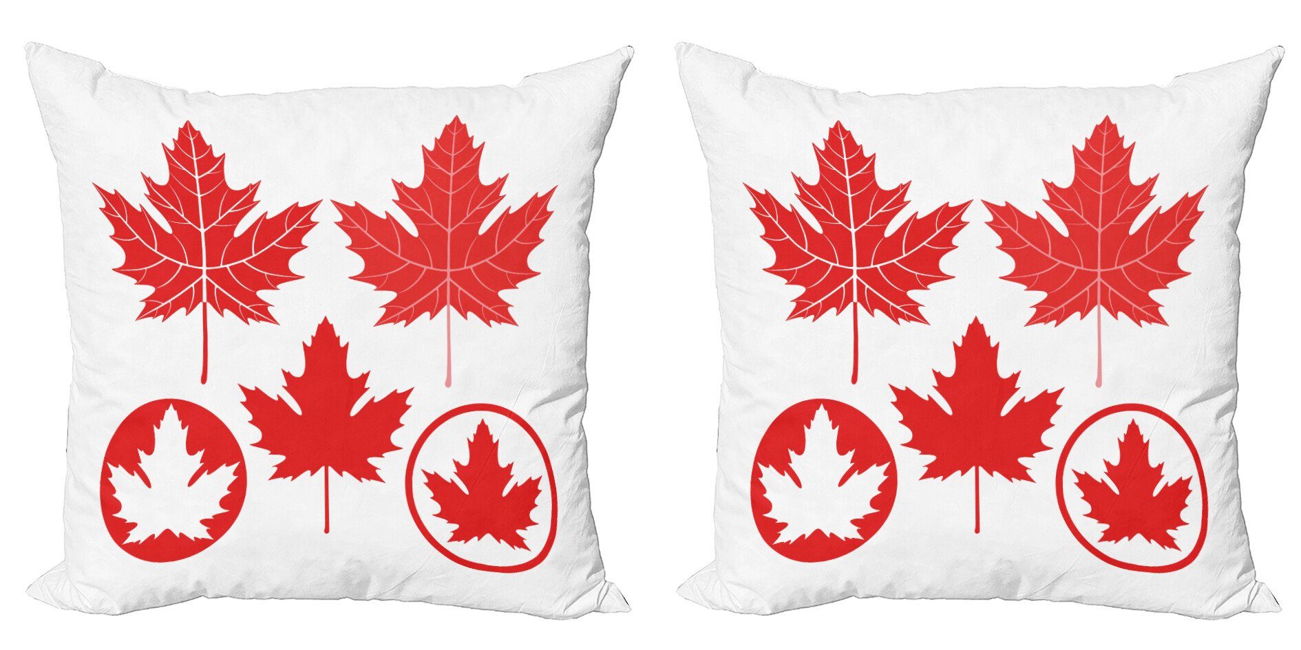 Kissenbezüge Modern Accent Doppelseitiger Digitaldruck, Abakuhaus (2 Stück), Blätter Kanadische Flagge Motive