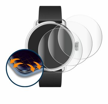 Savvies Full-Cover Schutzfolie für Withings ScanWatch 2 (38 mm), Displayschutzfolie, 4 Stück, 3D Curved klar