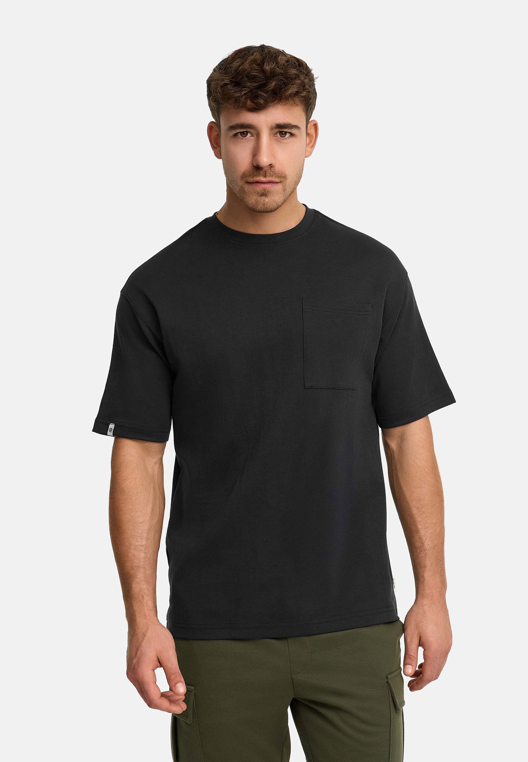 Indicode T-Shirt Herren INWiwa Basic T-Shirt mit Brusttasche mit Rundhalsausschnitt und aufgesetzter Brusttasche