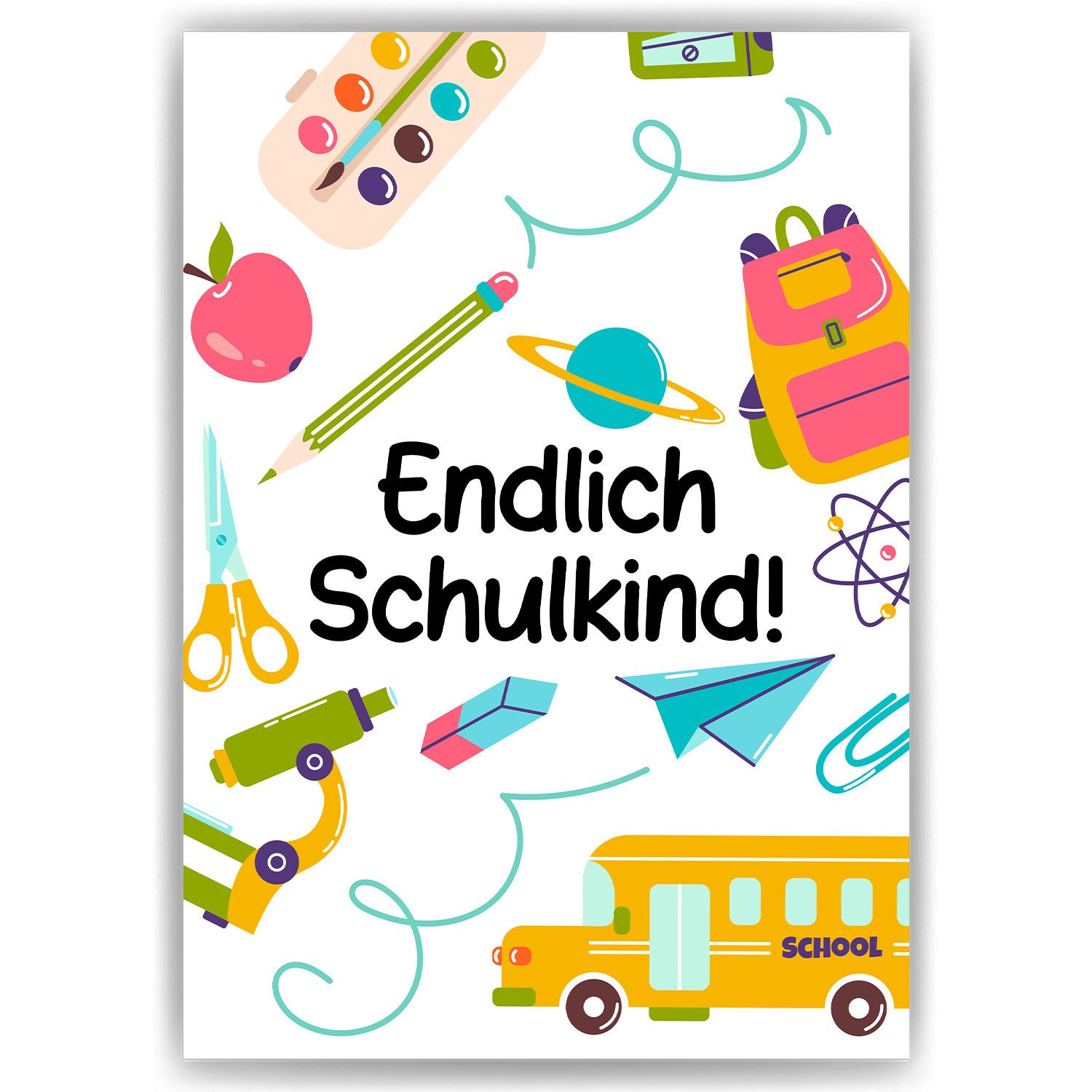 Tigerlino Poster Geschenk Einschulung Jungen Mädchen Schulkind Schulanfang Grundschule