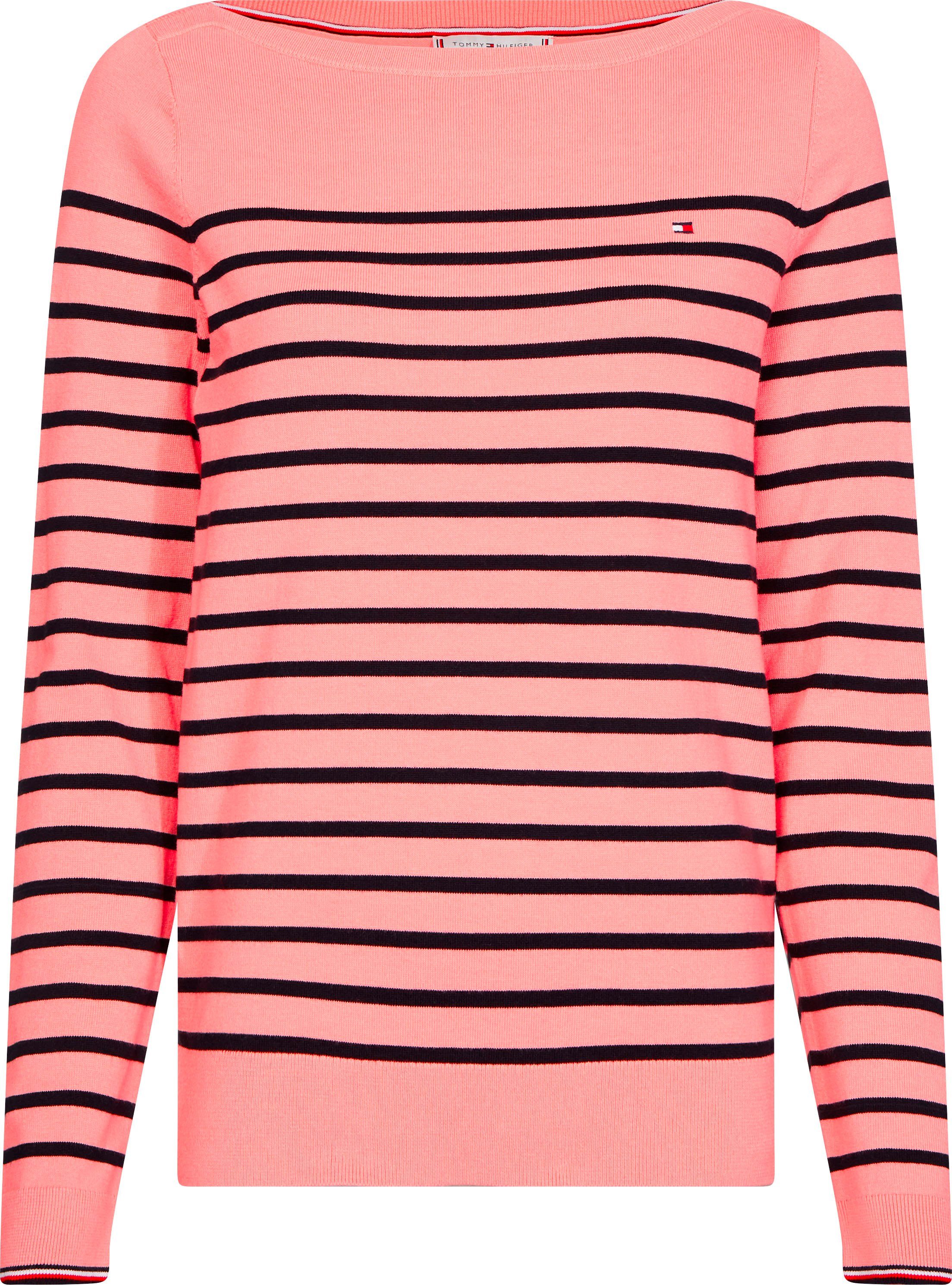 TOMMY HILFIGER Rundhalspullover »NEW IVY BOAT-NK SWTR LS« mit den typischen Tommy Streifen am Ärmelbündchen & Logo-Flag, Bild 1