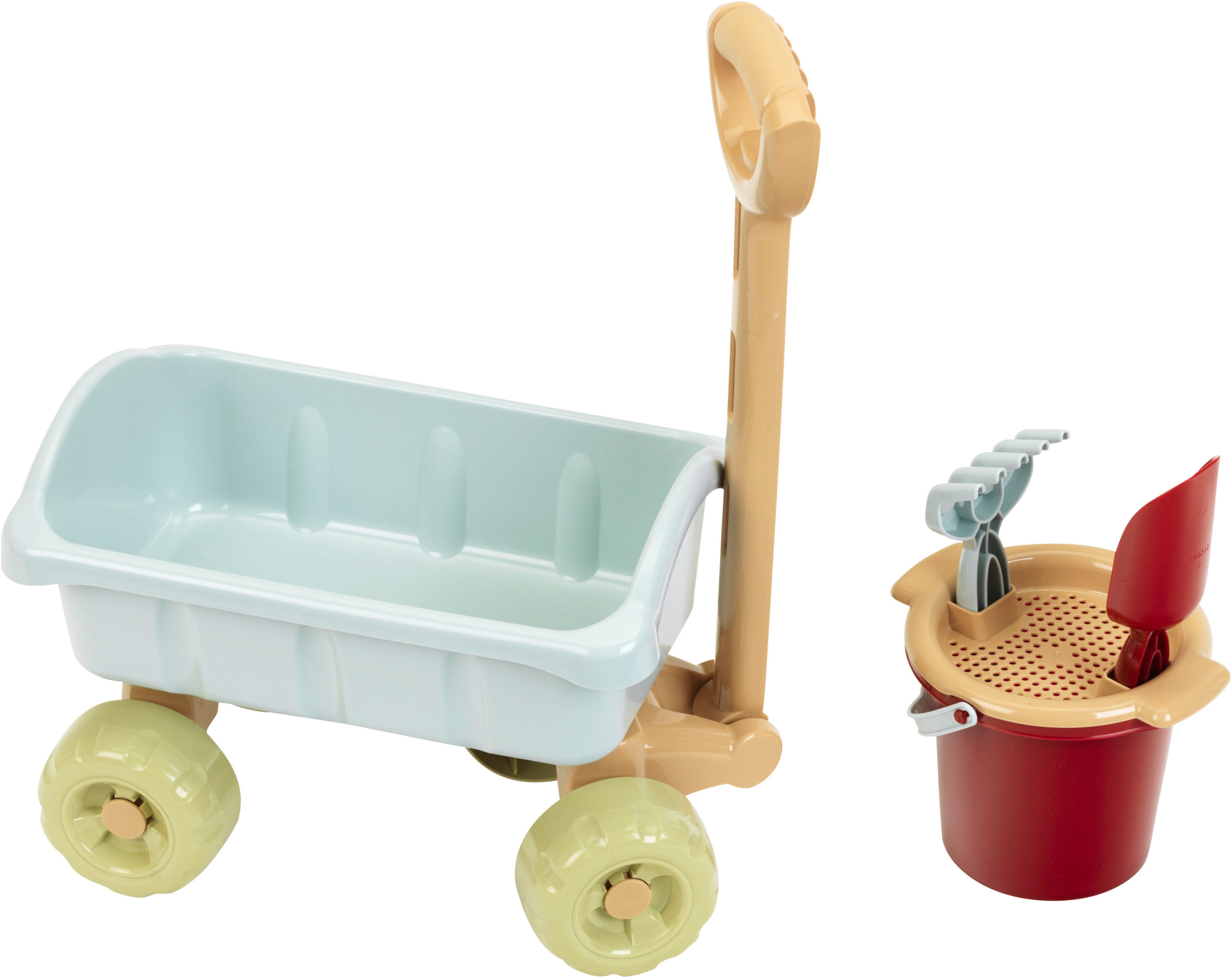 Klein Bollerwagen Little Foot, Spiel-Bollerwagen mit Eimerset, aus Recyclingkunststoff, Made in Germany