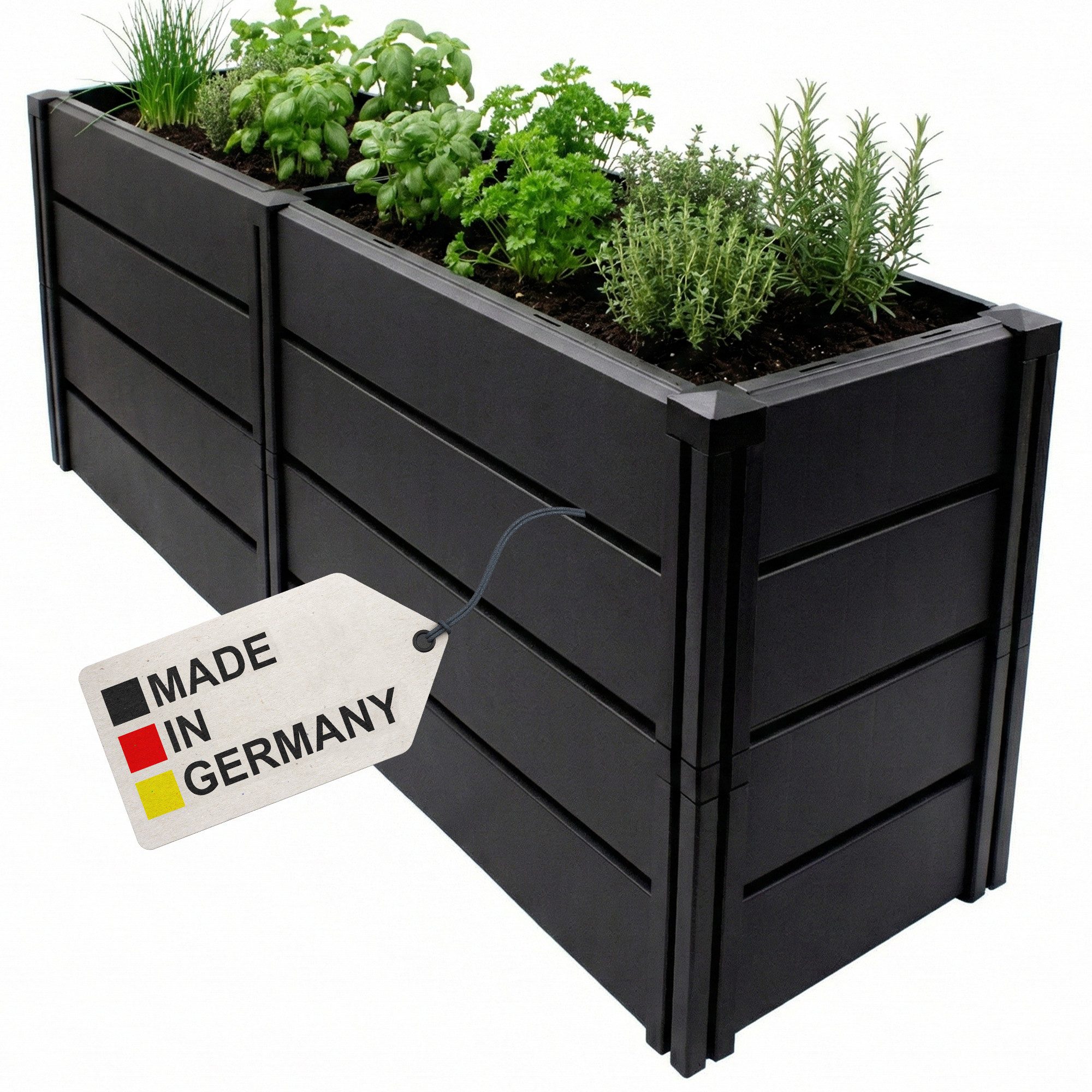 NYVI Hochbeet Hochbeet NYVIGreen 158x44x61cm 392 Liter - Blumenbeet aus Kunststoff (1 St), Wetterfest, Steckmontage ohne Werkzeug, erweiterbar, langlebig