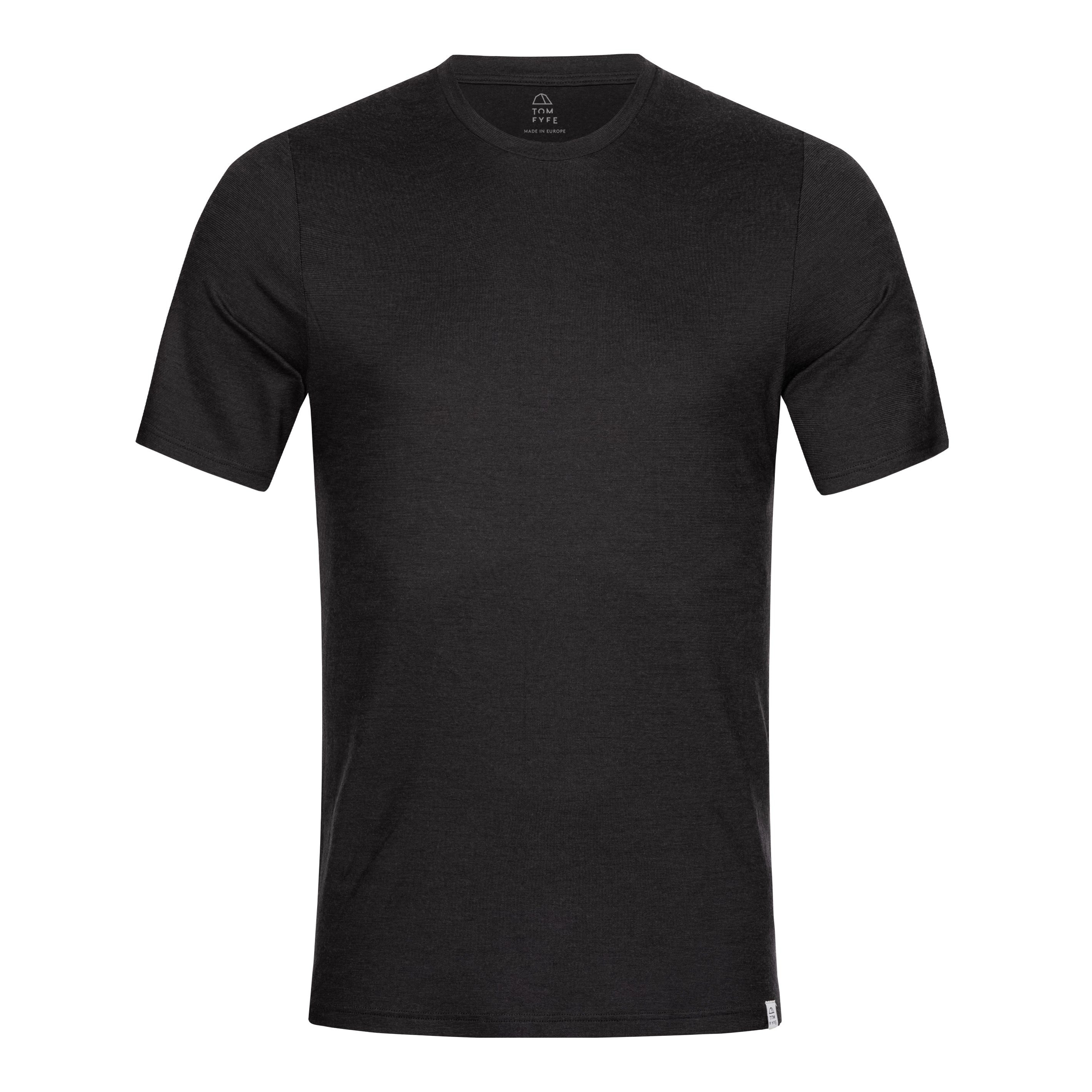 T-Shirt TOM FYFE Merino T-Shirt Slim Fit Herren Schwarz / 2XL