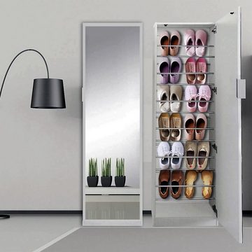 Feel2Home Schuhschrank Schuhregal Schuhkommode Garderobenschrank 180cm Weiß Schwarz (Premium-Schuhschrank) Verbesserte Robustheit dank stabiler Spanplatten