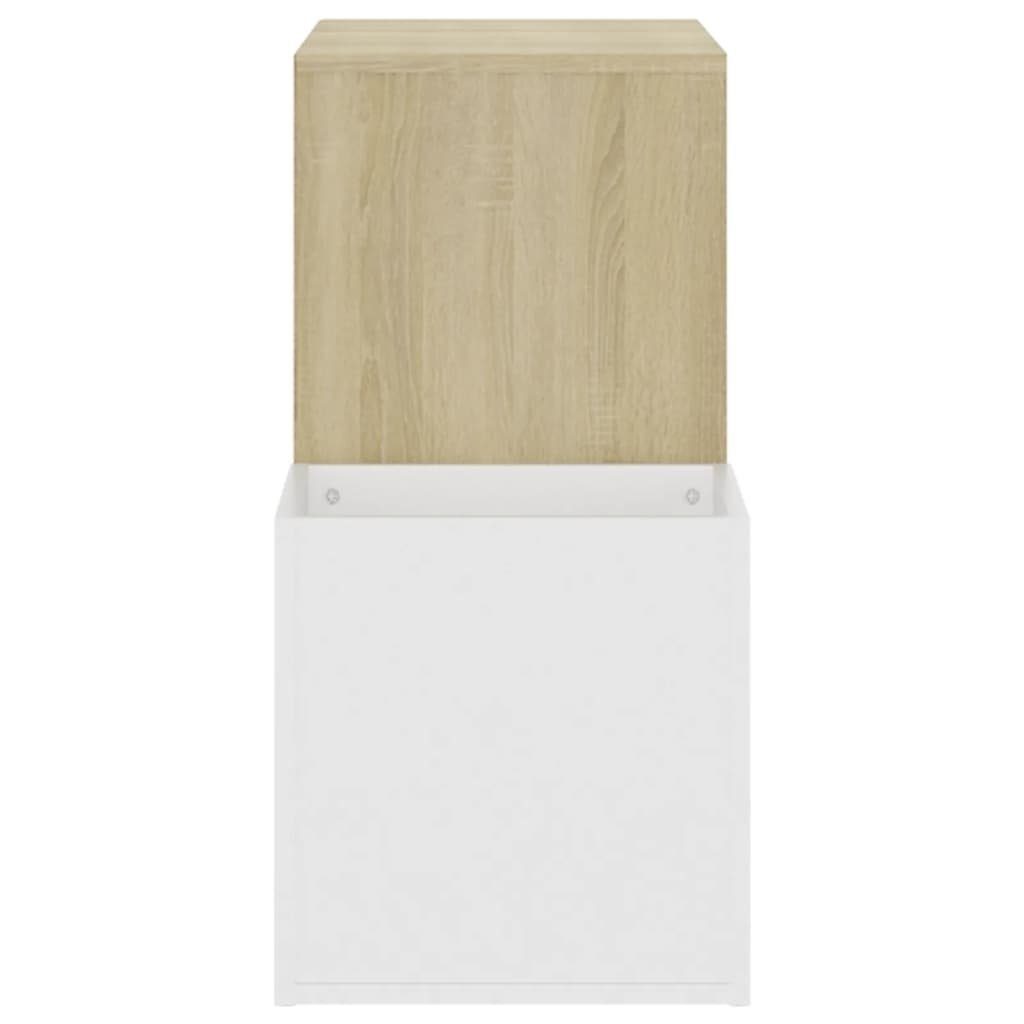 Regalwürfel Sonoma-Eiche Weiß in 105x35,5x70 und möbelando cm, LxBxH: 3008158,