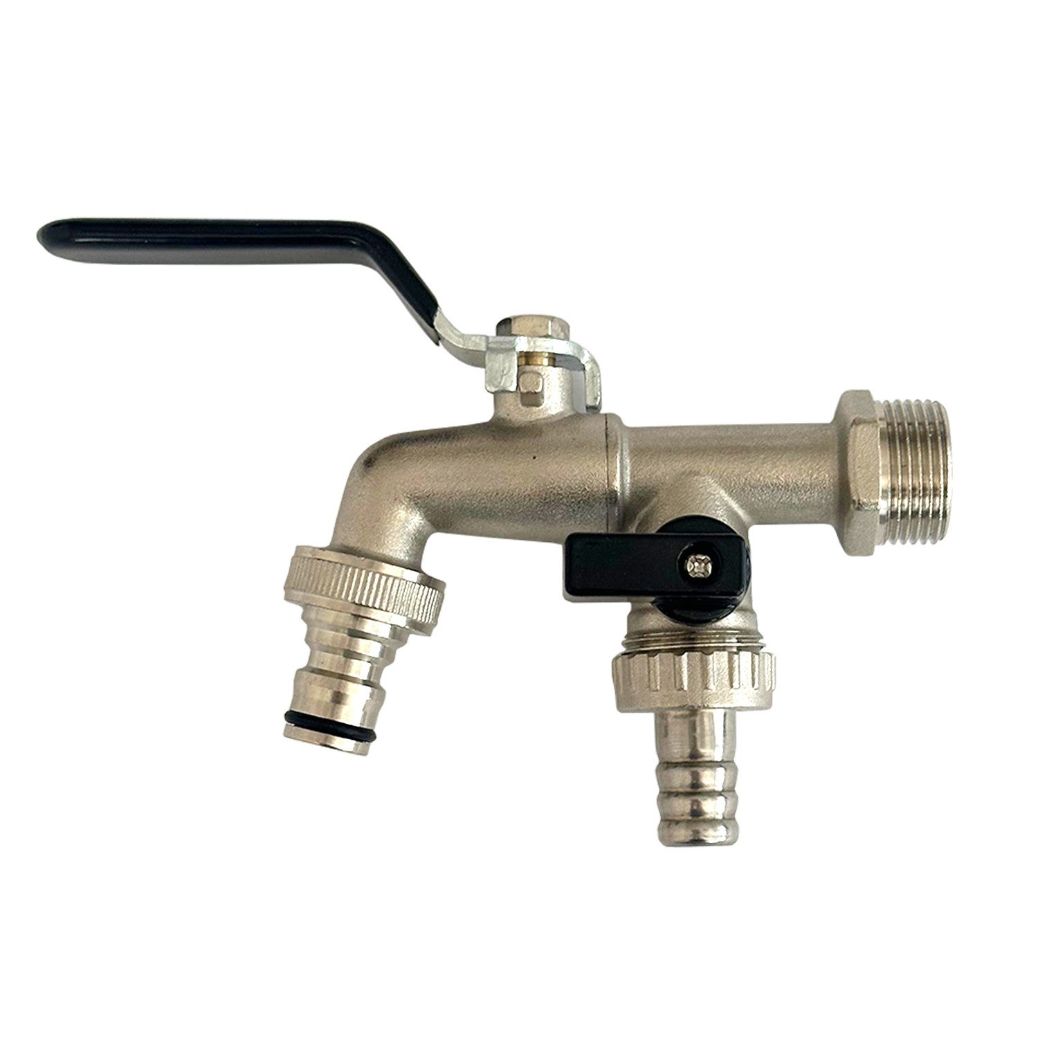 GARANTIA Regentonne Chrom-Doppelauslaufhahn 3/4''