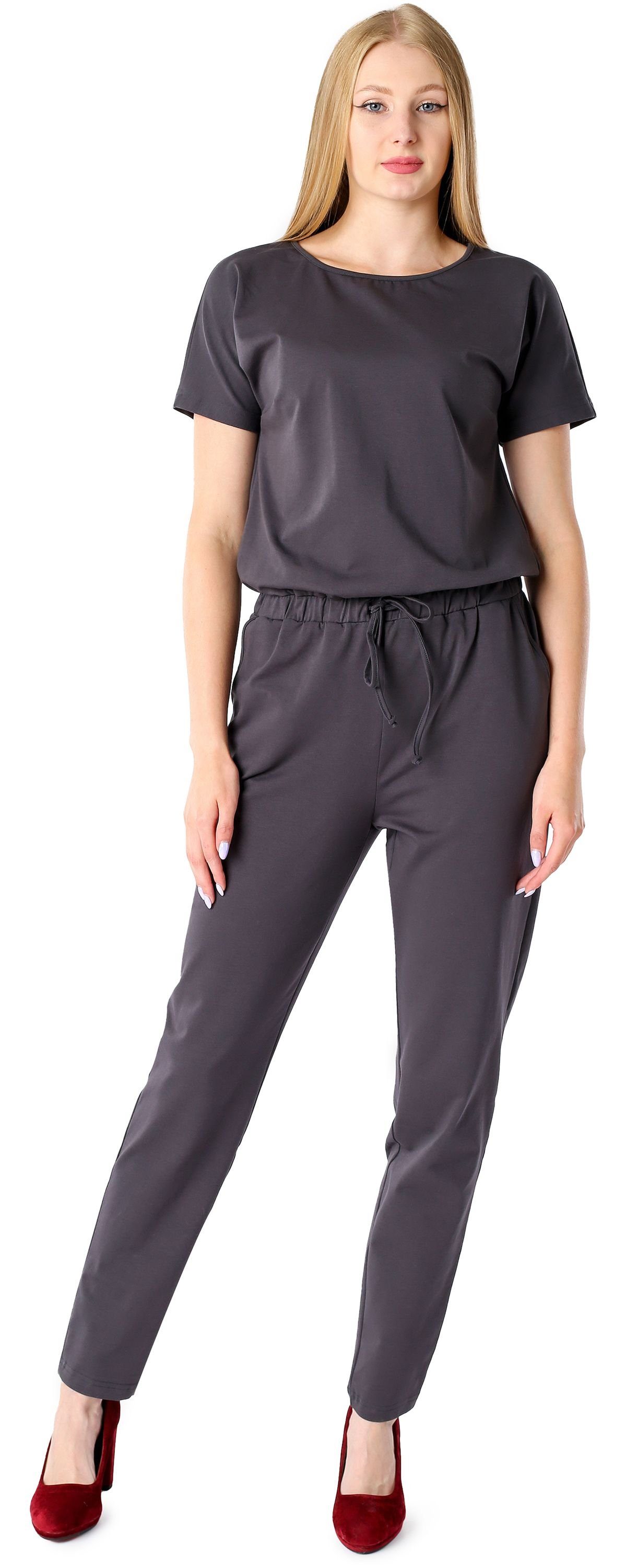 Bellivalini Jumpsuit Damen Hosenanzug Jumpsuit mit Bindegürtel Freizeitanzug BLV50-215 (1-tlg)