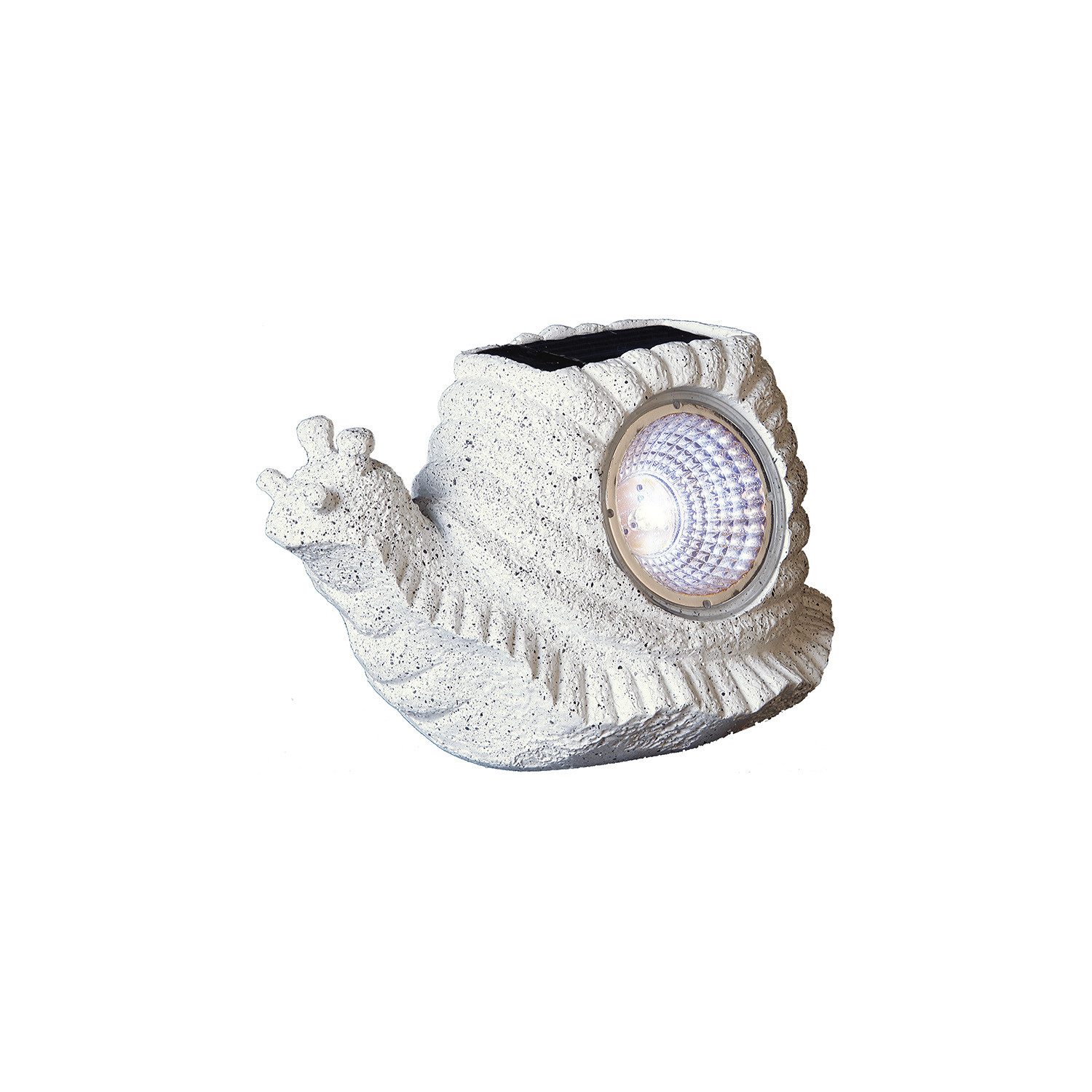 STAR TRADING LED Solarleuchte Rocky, Solar-Figur,Rocky', Schnecke in Stein-Optik, 1 LED Spot, Lichtsensor