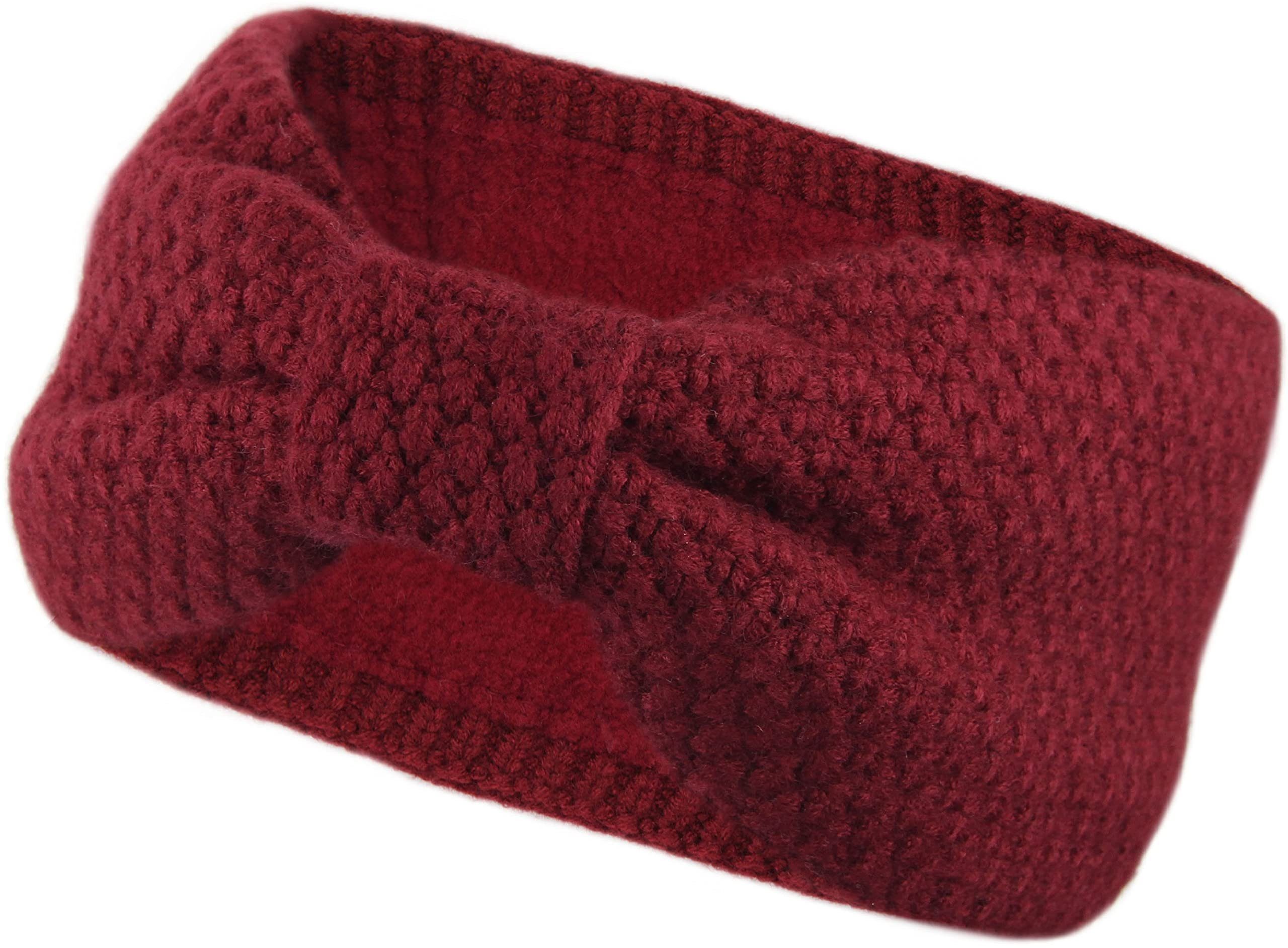 Frentree Stirnband Gefüttertes Haarband, Ohrenwärmer für Damen und Mädchen, Strickmuster mit Schleife und weichem Fleece Innenfutter