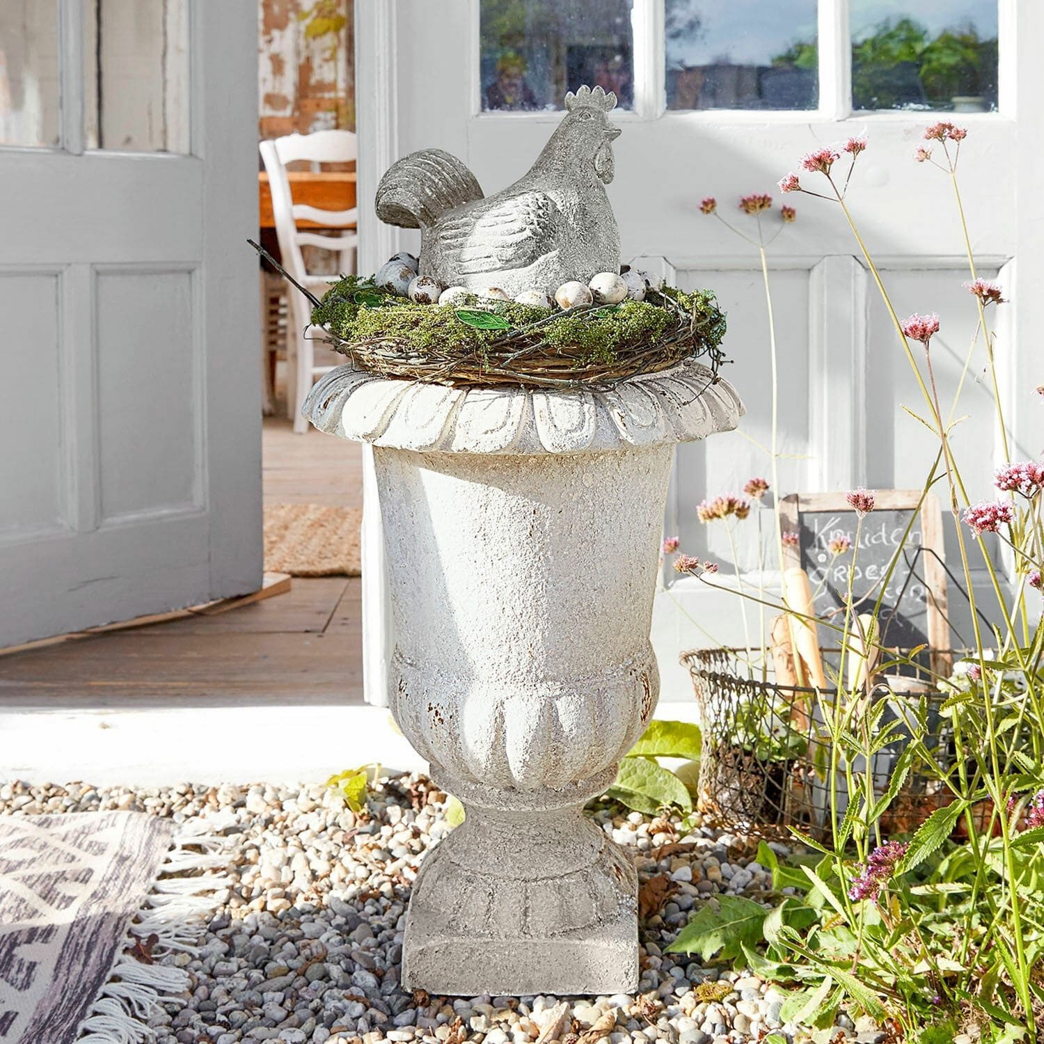 Mirabeau Osterfigur Deko-Henne Roselique grau/beige