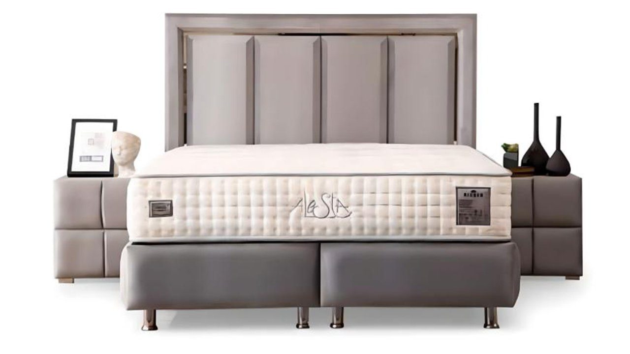 Schlafzimmer-Set mit Set Luxus 2x Hocker In Made Set, JVmoebel Design Nachttische Bett Schlafzimmer Europe