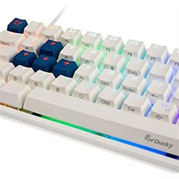 Ducky ONE 2 SF Gaming-Tastatur (MX-Silent-Red, RGB LED Beleuchtung, mechanisch, deutsches Layout, QWERTZ, TKL-Mini-Version, Weiß)