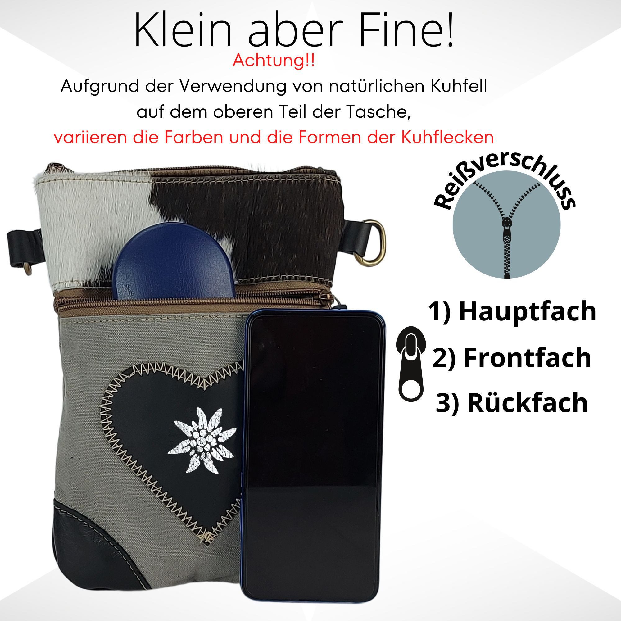 Domelo Trachtentasche kleine Oktoberfest Tasche, schwarze Dirndltasche, Unikate Trachtentasche