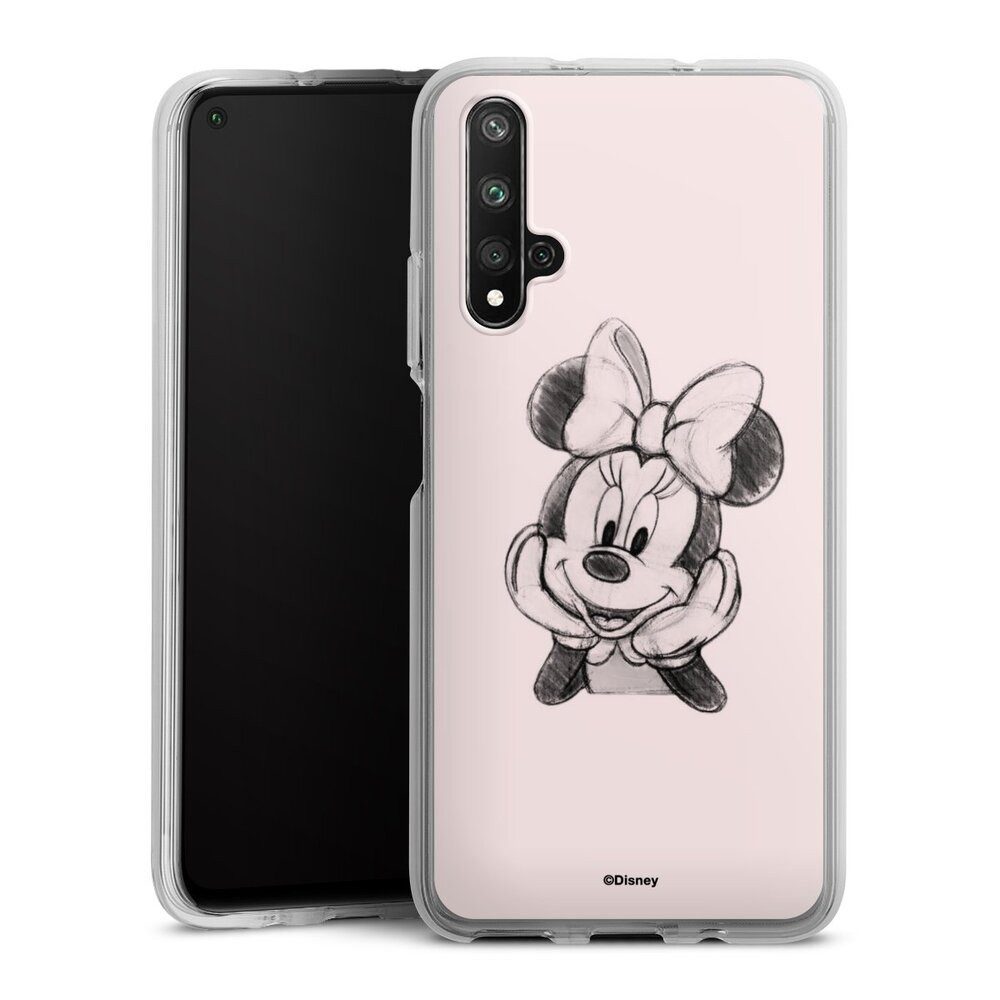 DeinDesign Handyhülle Minnie Mouse Offizielles Lizenzprodukt Disney Minnie Posing Sitting, Huawei Nova 5T Silikon Hülle Bumper Case Handy Schutzhülle