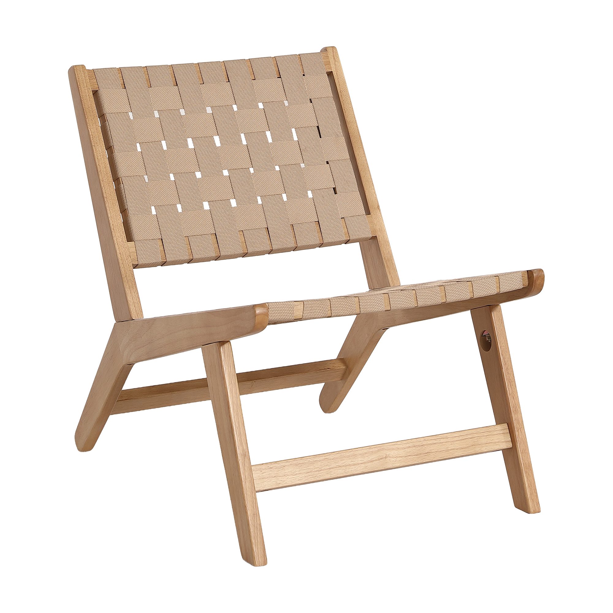 LIM HOME Loungesessel LIMH-WEBLOUNGE (Packung, 1-St), Armlehnenlos, geflochtene Sitz- und Rückenfläche, Gestell aus Buche