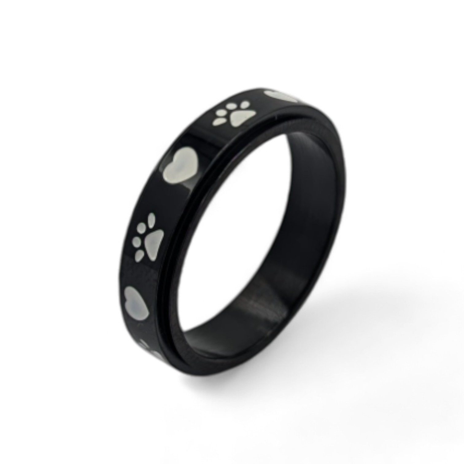 Eyecatcher Fingerring Anti Stress Fidget Ring Pfoten Herz Anxiety Ring günstig online kaufen