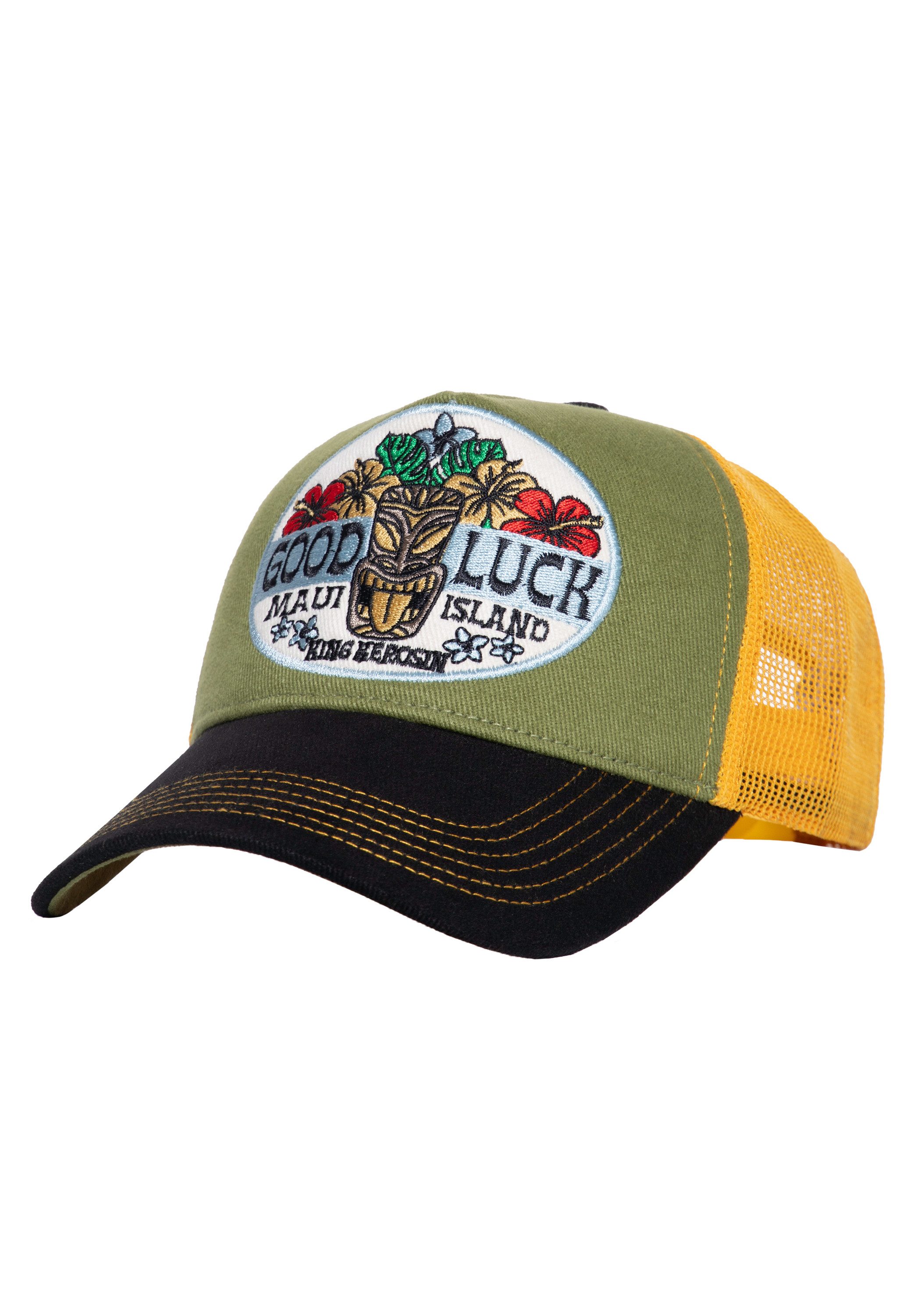 KingKerosin Trucker Cap Good Luck (1-St) mit hawaiianischer Frontstickerei