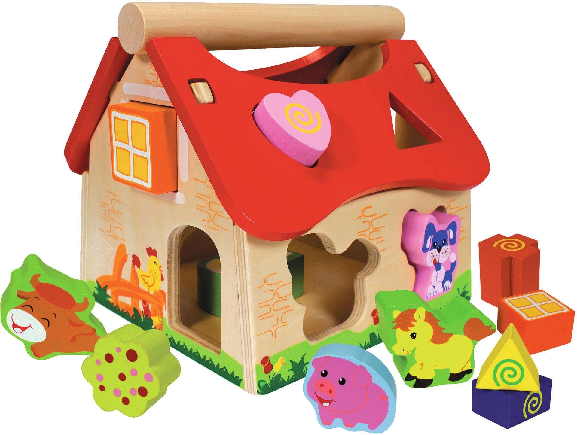 Eichhorn Steckspielzeug Steckhaus, (Set, 15-tlg), aus Holz