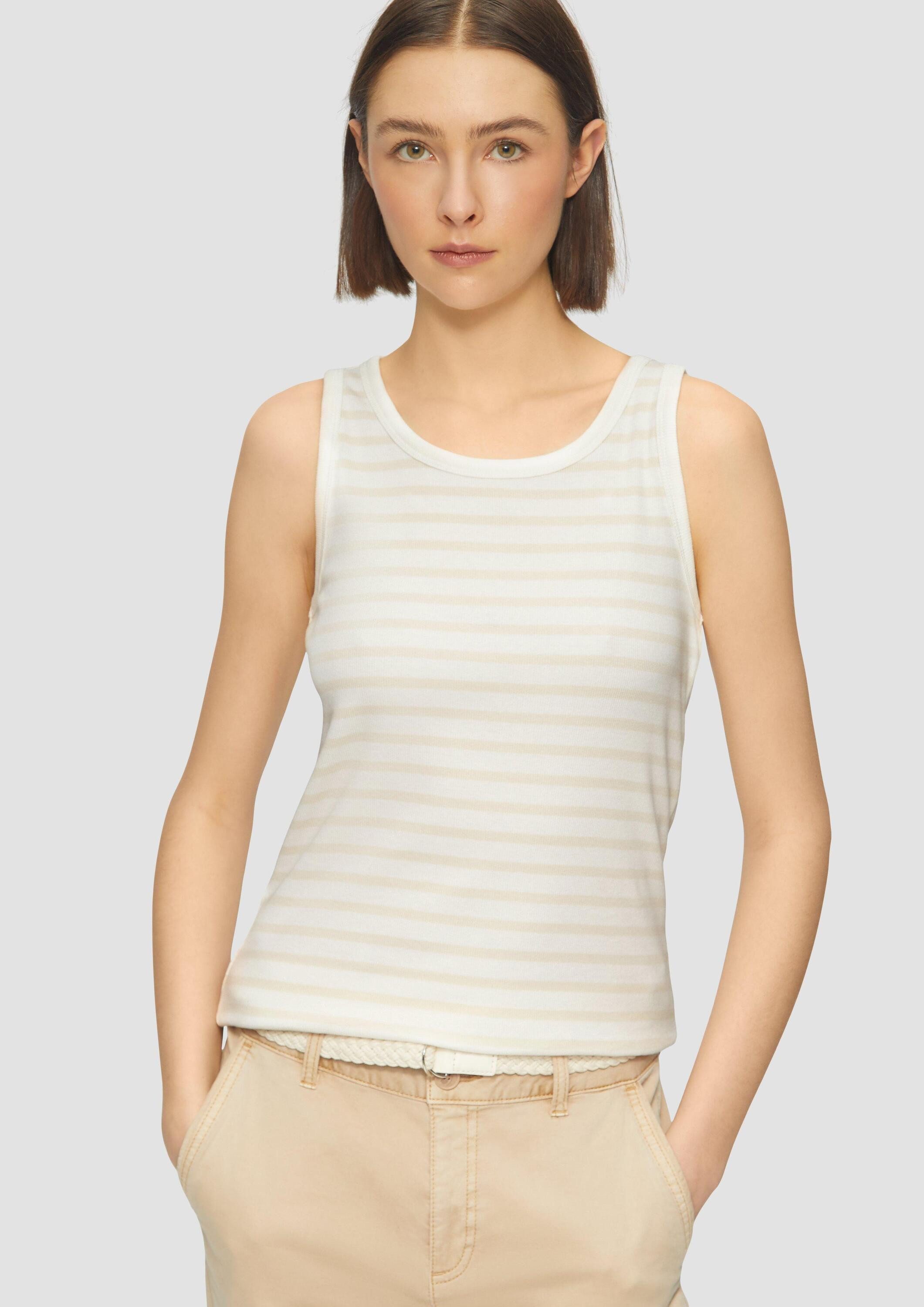 s.Oliver Muscleshirt T-Shirt Slim-Fit-Top mit Rippstruktur