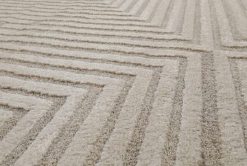 Teppich Hillmar, Wecon home, Höhe: 18 mm, Designerteppich mit Labythinth-Muster, Relief, Beigetöne, Wohnzimmer